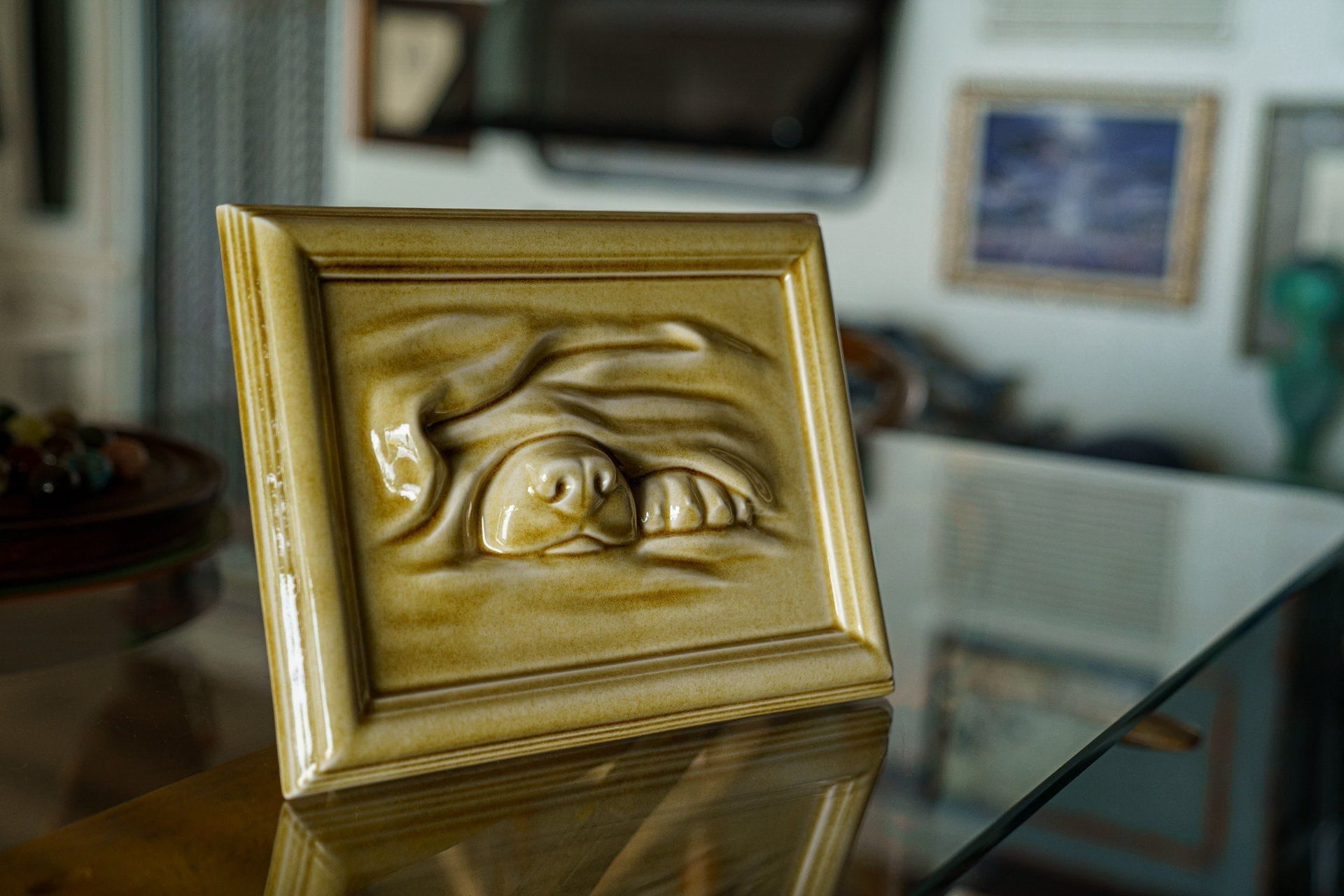 Dog Cremation Urn for Ashes - Dark Sand Ceramic | Handmade