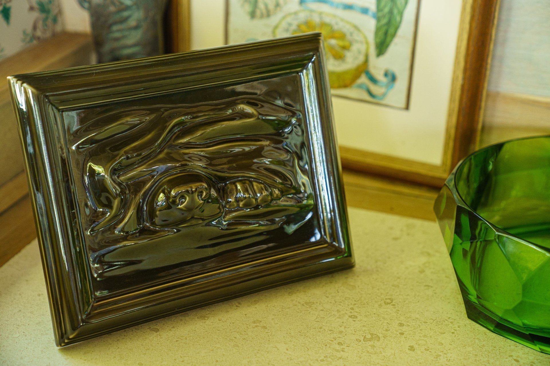 Dog Cremation Urn for Ashes - Oily Green | Ceramic | Handmade