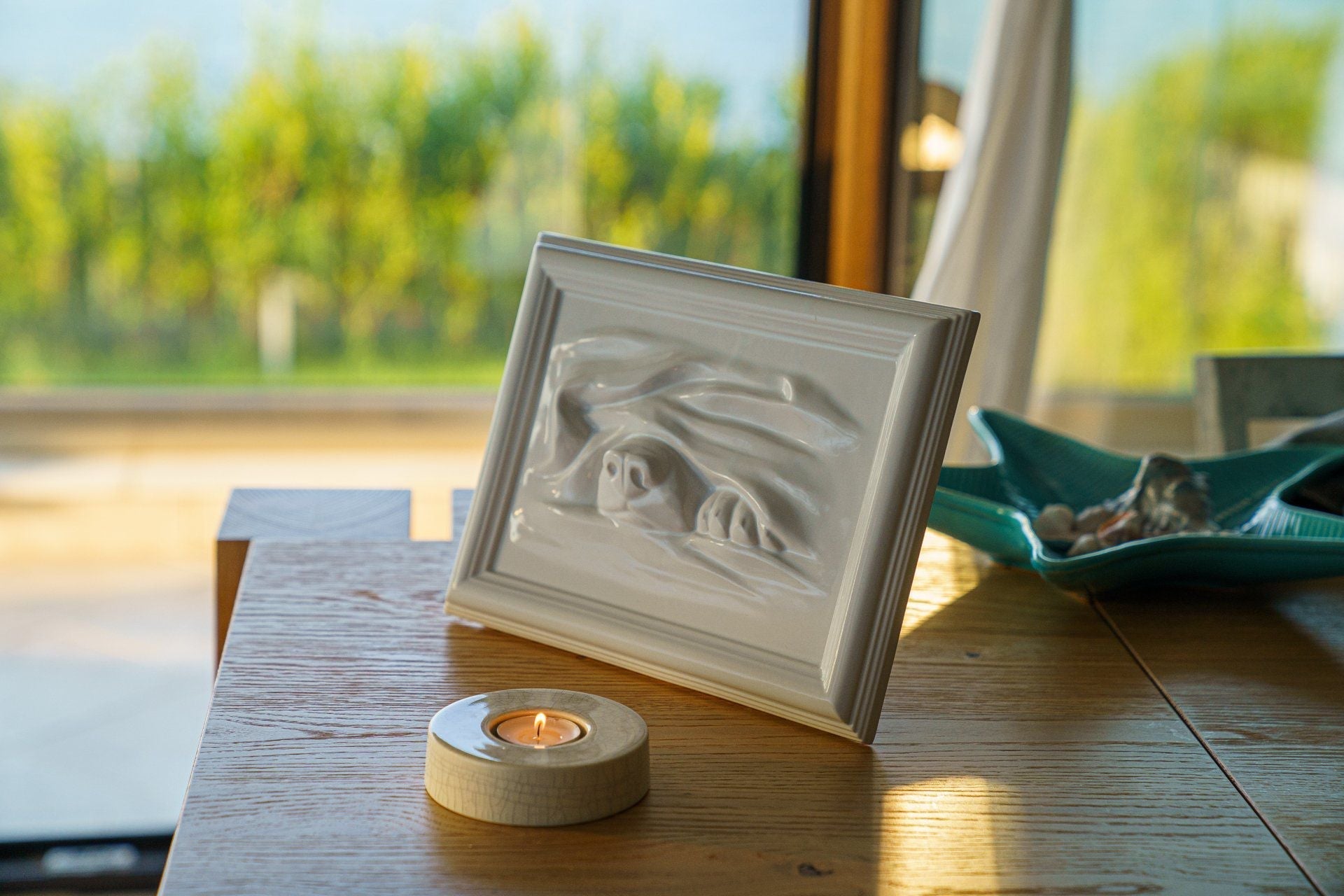 Dog Cremation Urn for Ashes - Transparent | Ceramic | Handmade