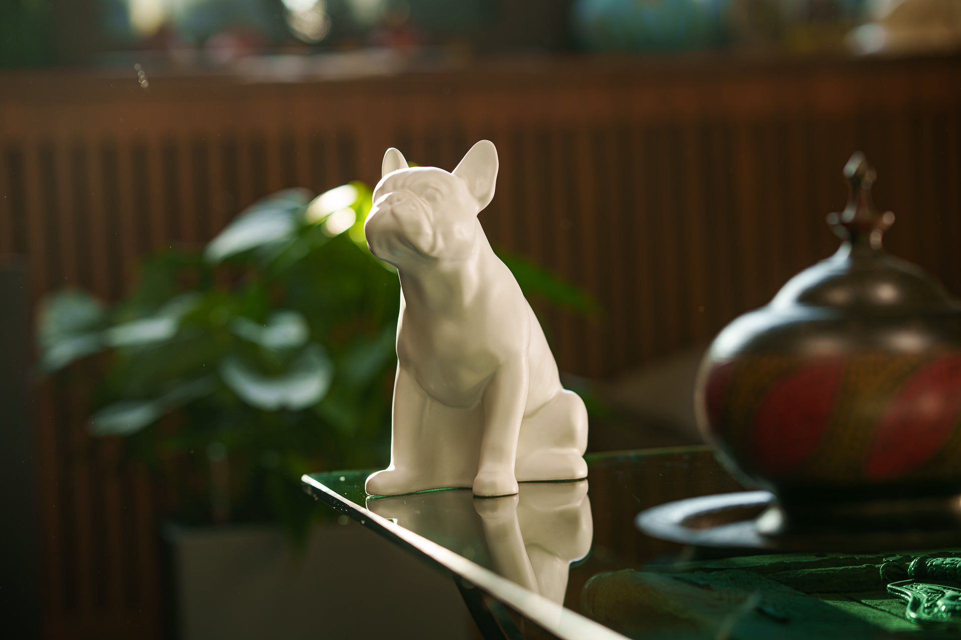 Pulvis Art Urns Pet Urn French Bulldog Pet Urn - White Matte | Ceramic Urn