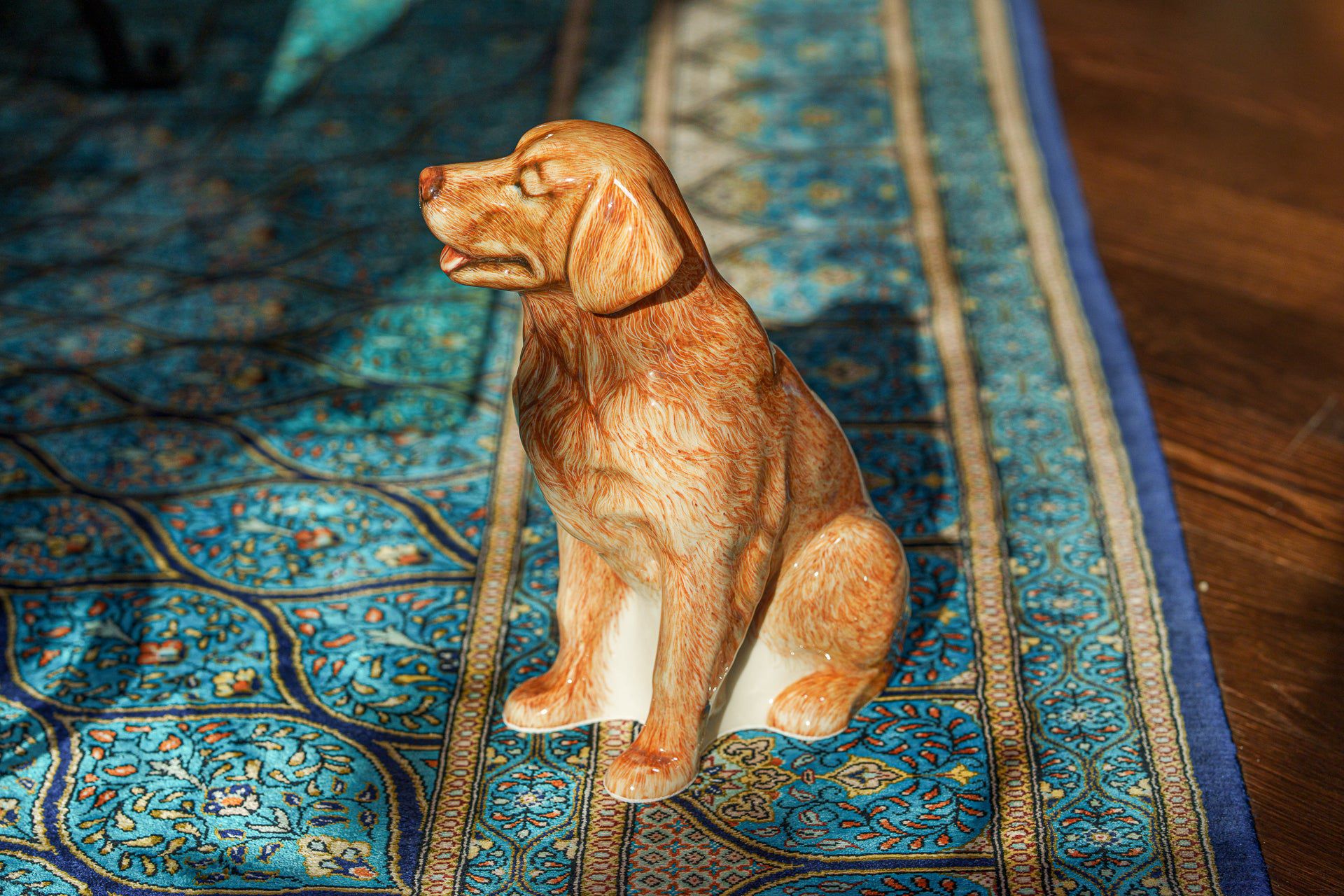 Pulvis Art Urns Pet Urn Golden Retriever Pet Urn - Hand Decorated | Ceramic Urn
