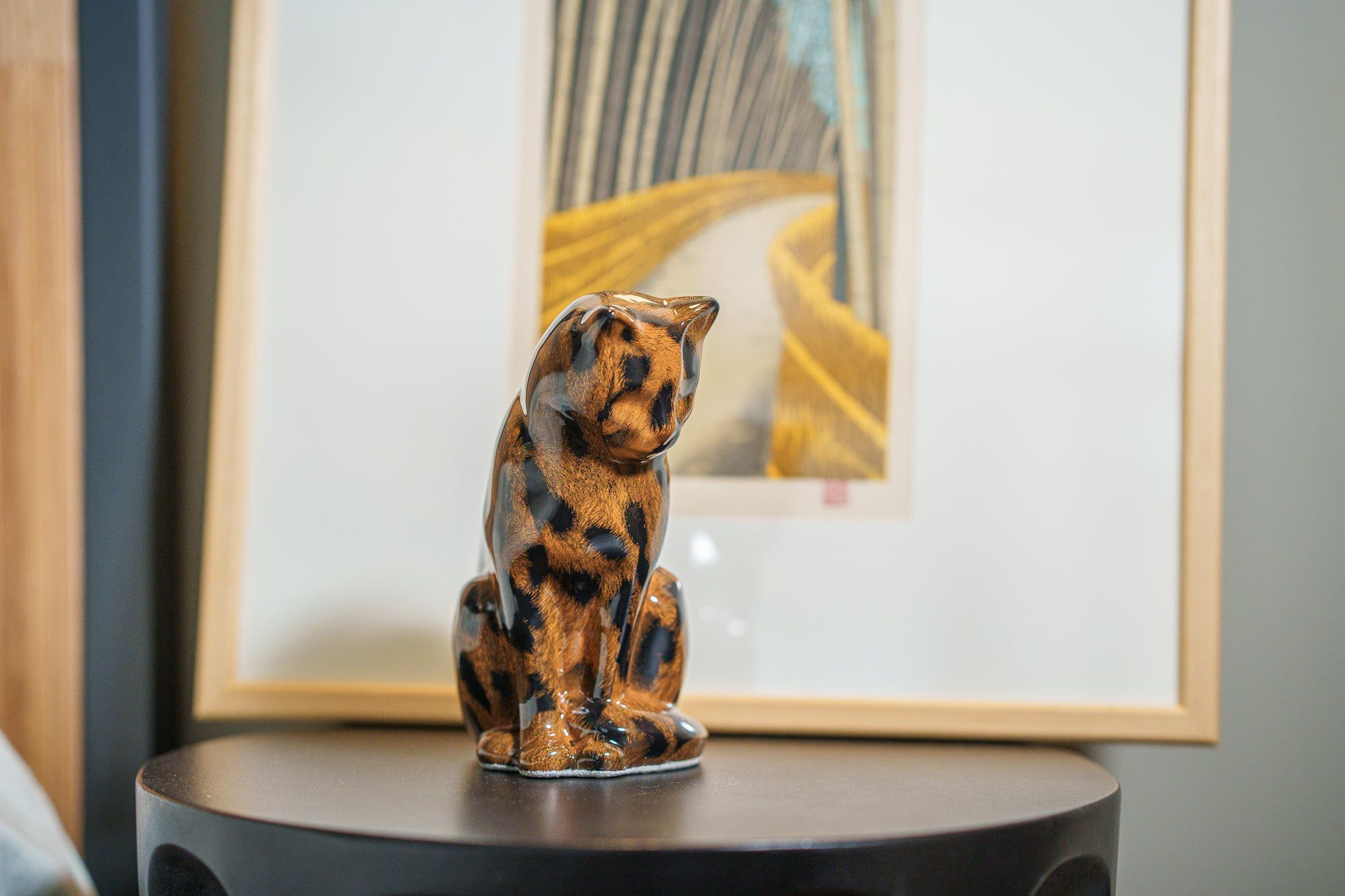 Pulvis Art Urns Pet Urn HydroGraphics Mini Pet Urn "Neko" | Spotted Dark | Ceramic