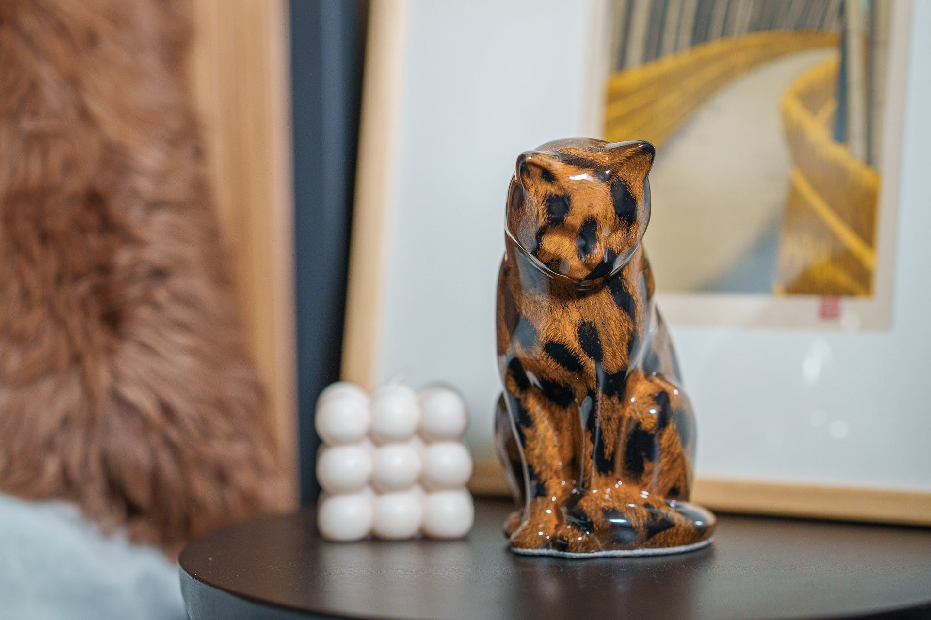 Pulvis Art Urns Pet Urn HydroGraphics Mini Pet Urn "Neko" | Spotted Dark | Ceramic