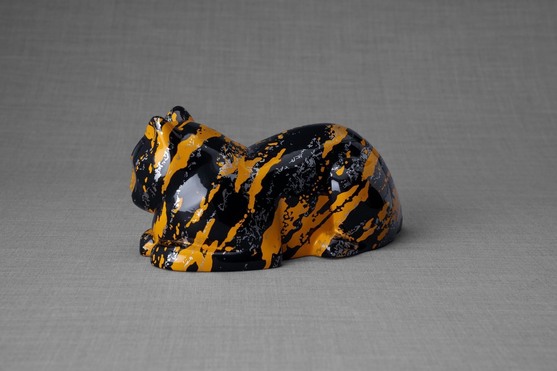 Pulvis Art Urns Pet Urn HydroGraphics Pet Urn For Cat | Mixed Yellow | Ceramic