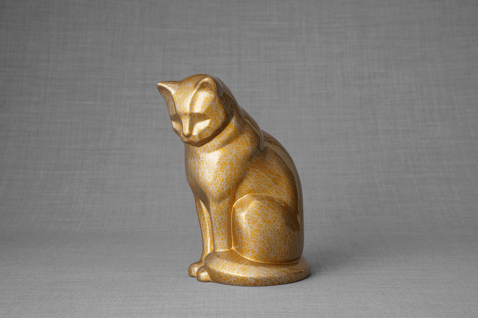 Pulvis Art Urns Pet Urn HydroGraphics Pet Urn "Neko - Gold" - Ceramic | Hydro Dipping