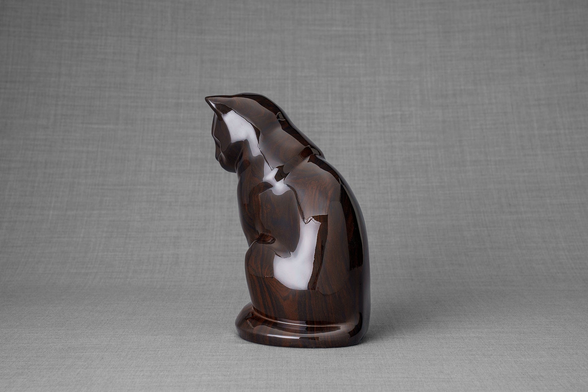 Pulvis Art Urns Pet Urn HydroGraphics Pet Urn "Neko - Mahagony" - Ceramic | Hydro Dipping