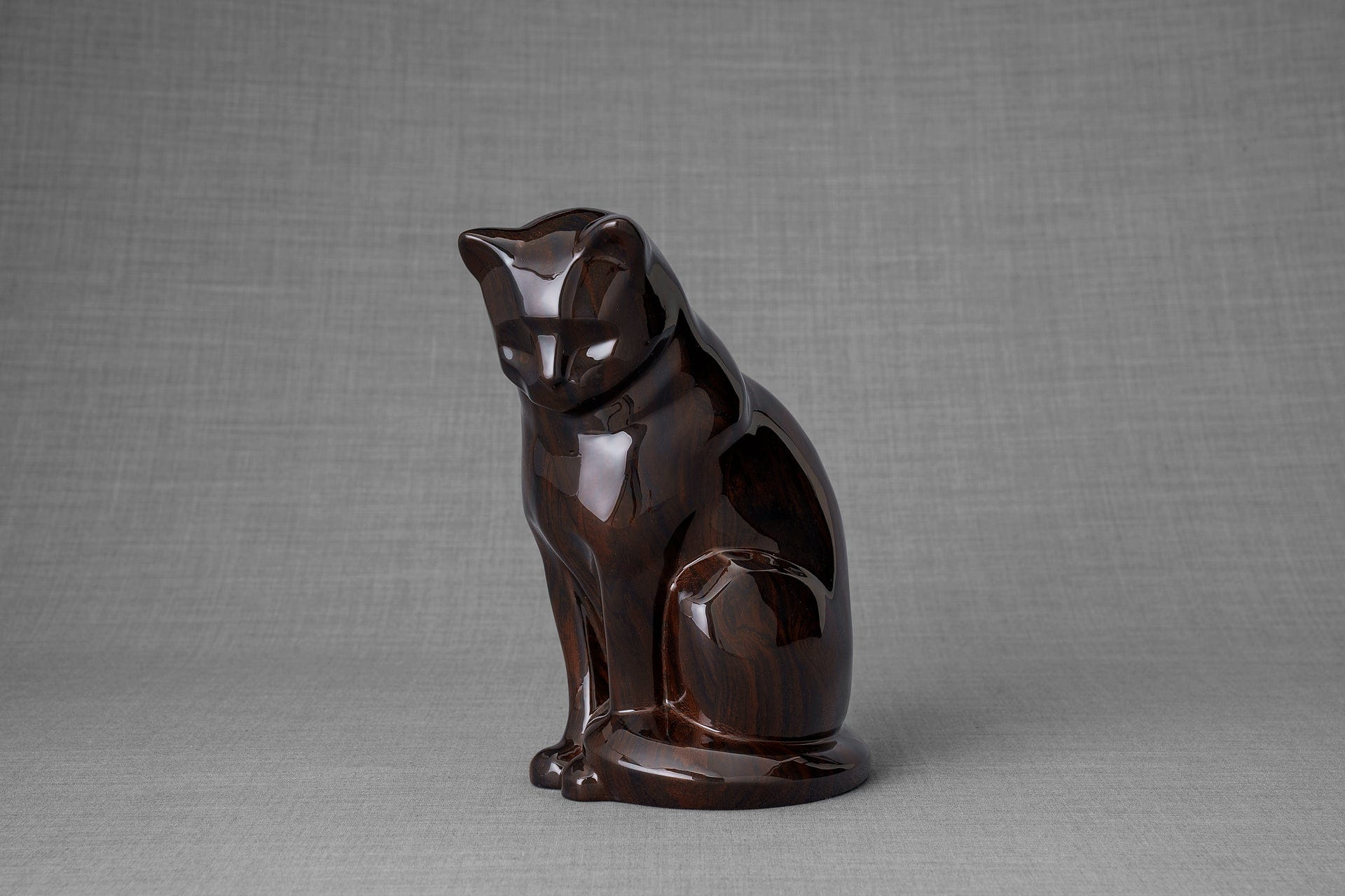Pulvis Art Urns Pet Urn HydroGraphics Pet Urn "Neko - Mahagony" - Ceramic | Hydro Dipping