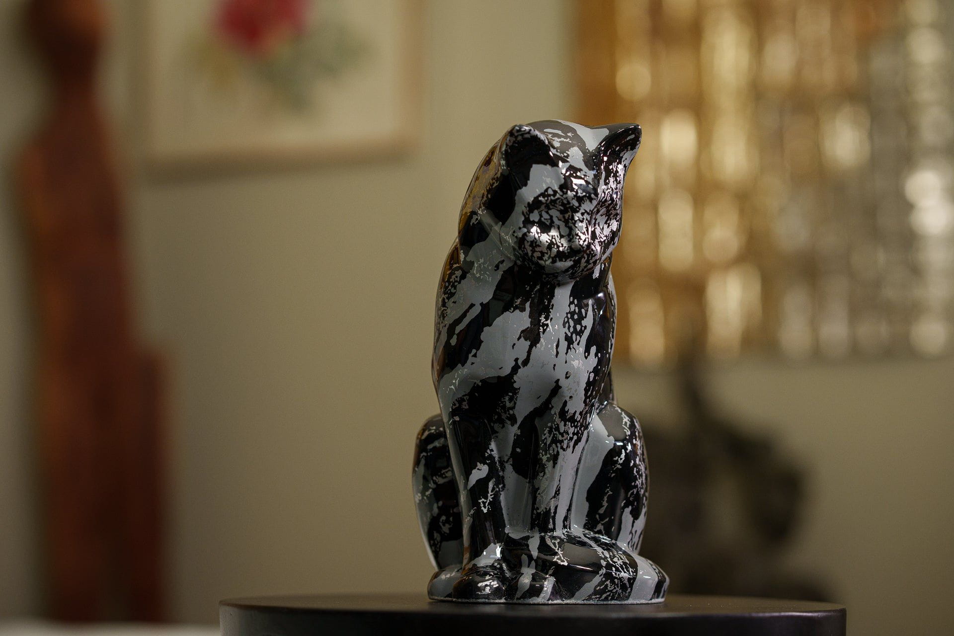 Pulvis Art Urns Pet Urn HydroGraphics Pet Urn "Neko" | Mixed Blue | Ceramic