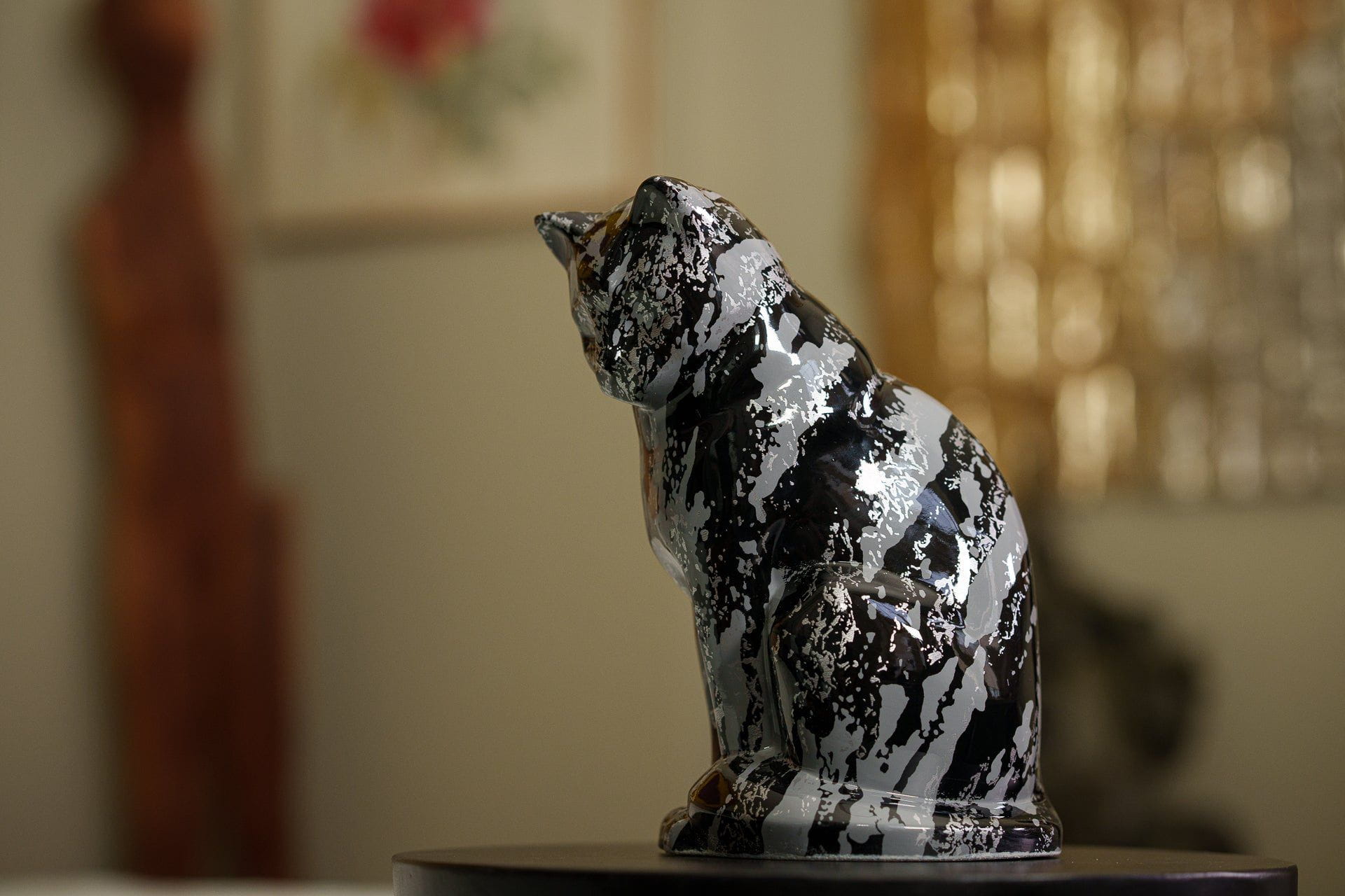 Pulvis Art Urns Pet Urn HydroGraphics Pet Urn "Neko" | Mixed Blue | Ceramic
