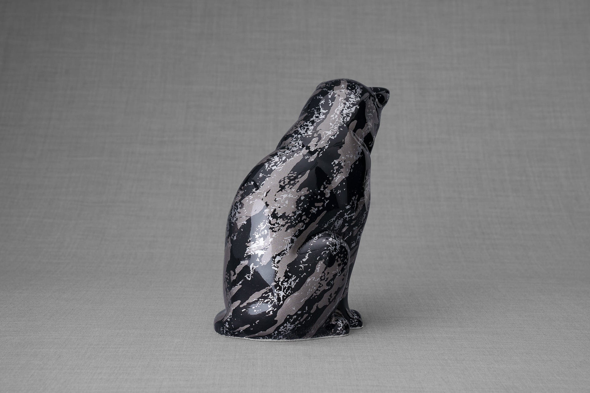 Pulvis Art Urns Pet Urn HydroGraphics Pet Urn "Neko" | Mixed Gray | Ceramic