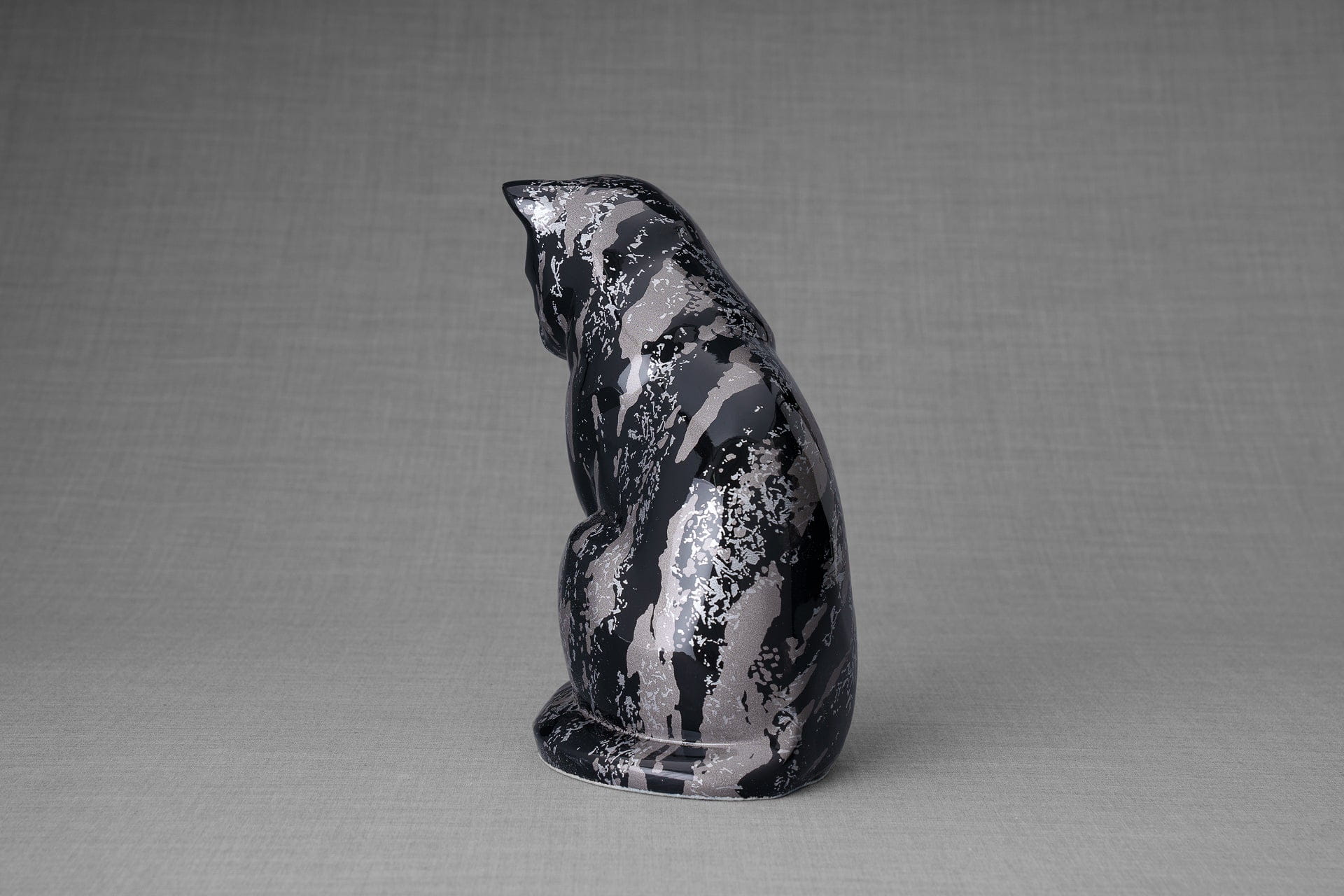 Pulvis Art Urns Pet Urn HydroGraphics Pet Urn "Neko" | Mixed Gray | Ceramic