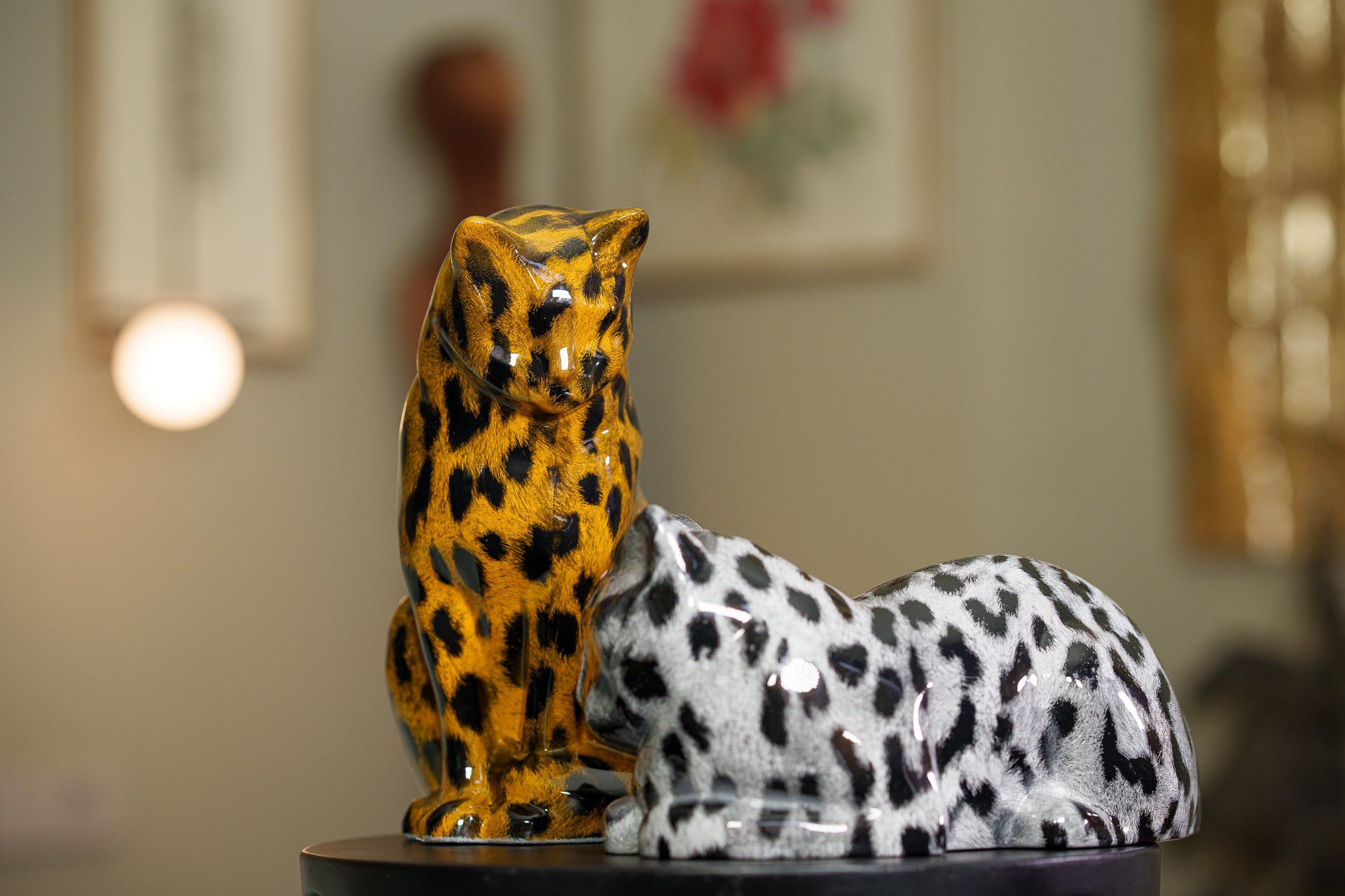 Pulvis Art Urns Pet Urn HydroGraphics Pet Urn "Neko" | Spotted Light | Ceramic | Hydro Dipping