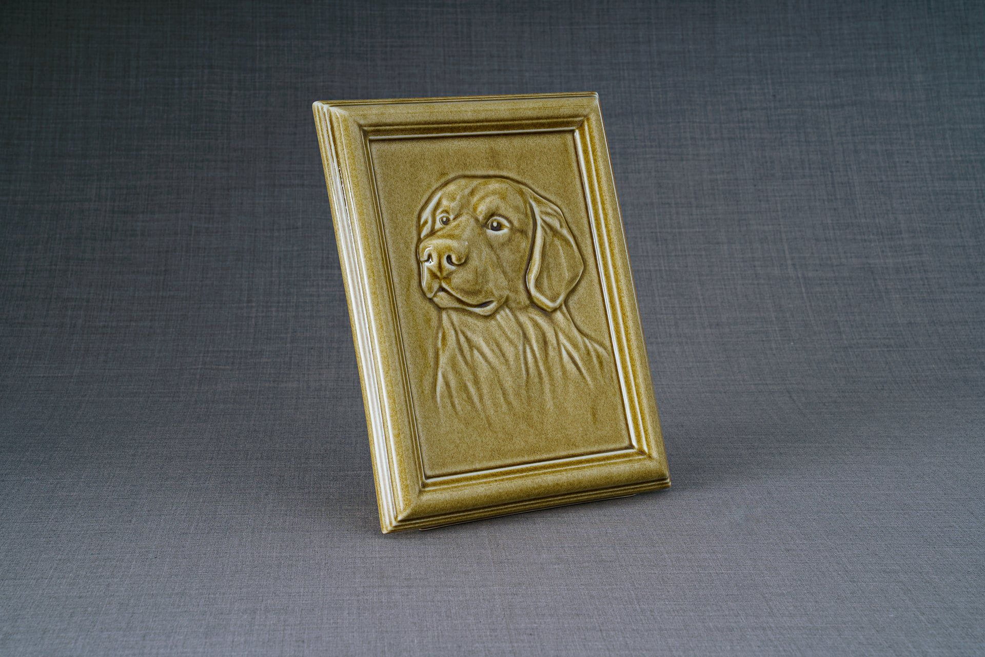 Pulvis Art Urns Pet Urn Labrador Pet Urn for Ashes - Amber Yellow | Ceramic | Handmade