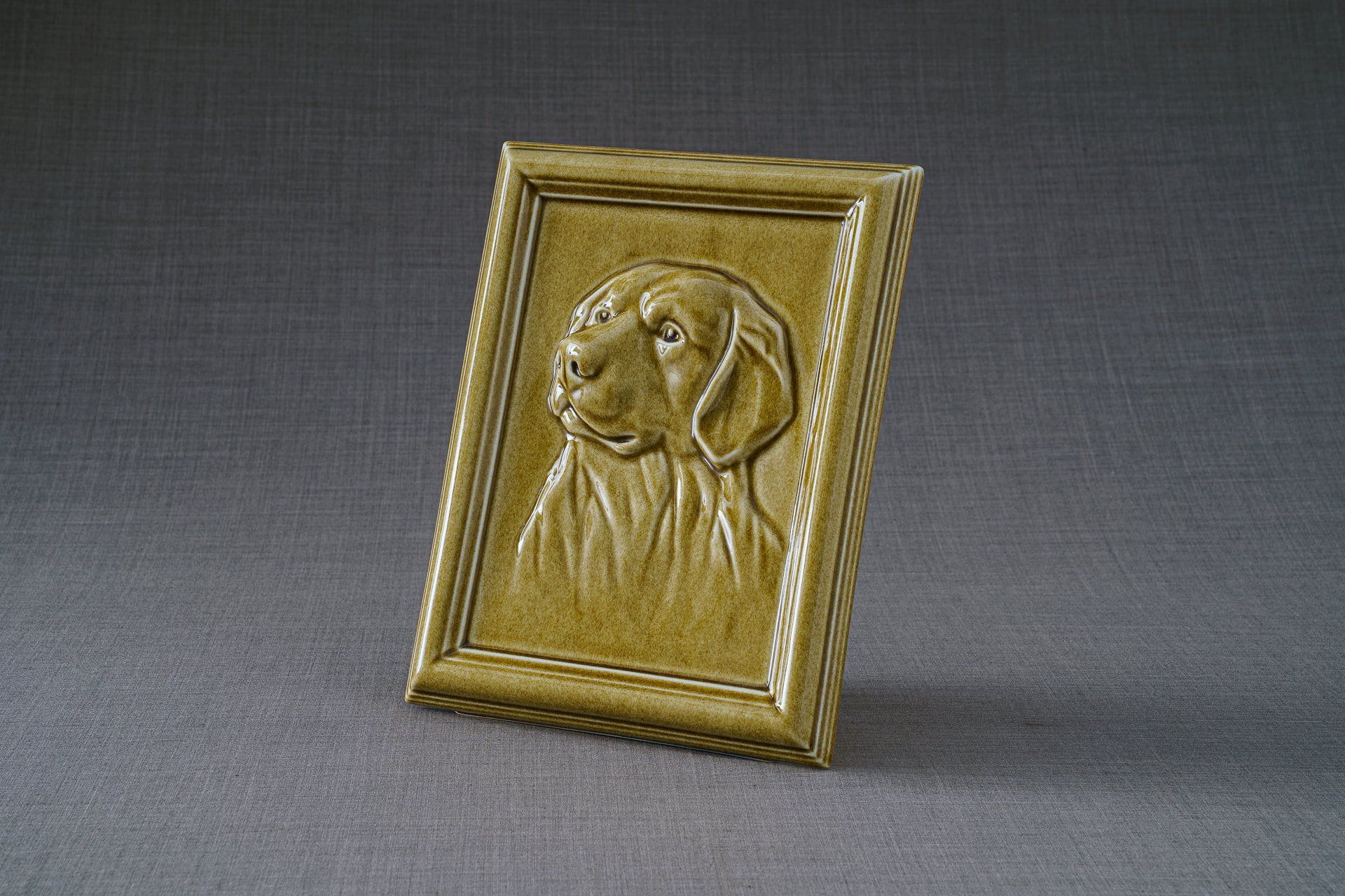 Pulvis Art Urns Pet Urn Labrador Pet Urn for Ashes - Amber Yellow | Ceramic | Handmade