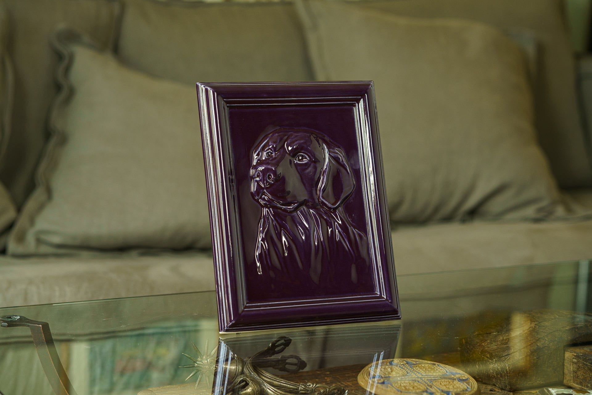 Pulvis Art Urns Pet Urn Labrador Pet Urn for Ashes - Violet | Ceramic | Handmade