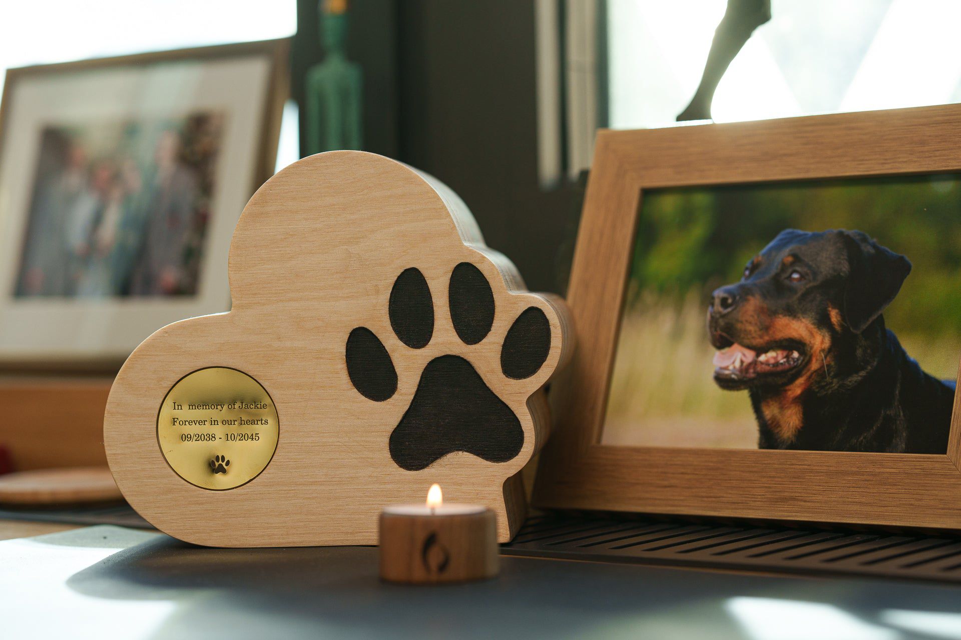 Pulvis Art Urns Pet Urn Love Paw Pet Urn - Plywood | Handmade Memorial