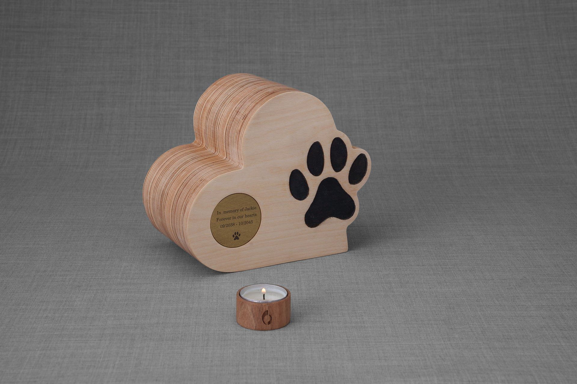 Pulvis Art Urns Pet Urn Love Paw Pet Urn - Plywood | Handmade Memorial