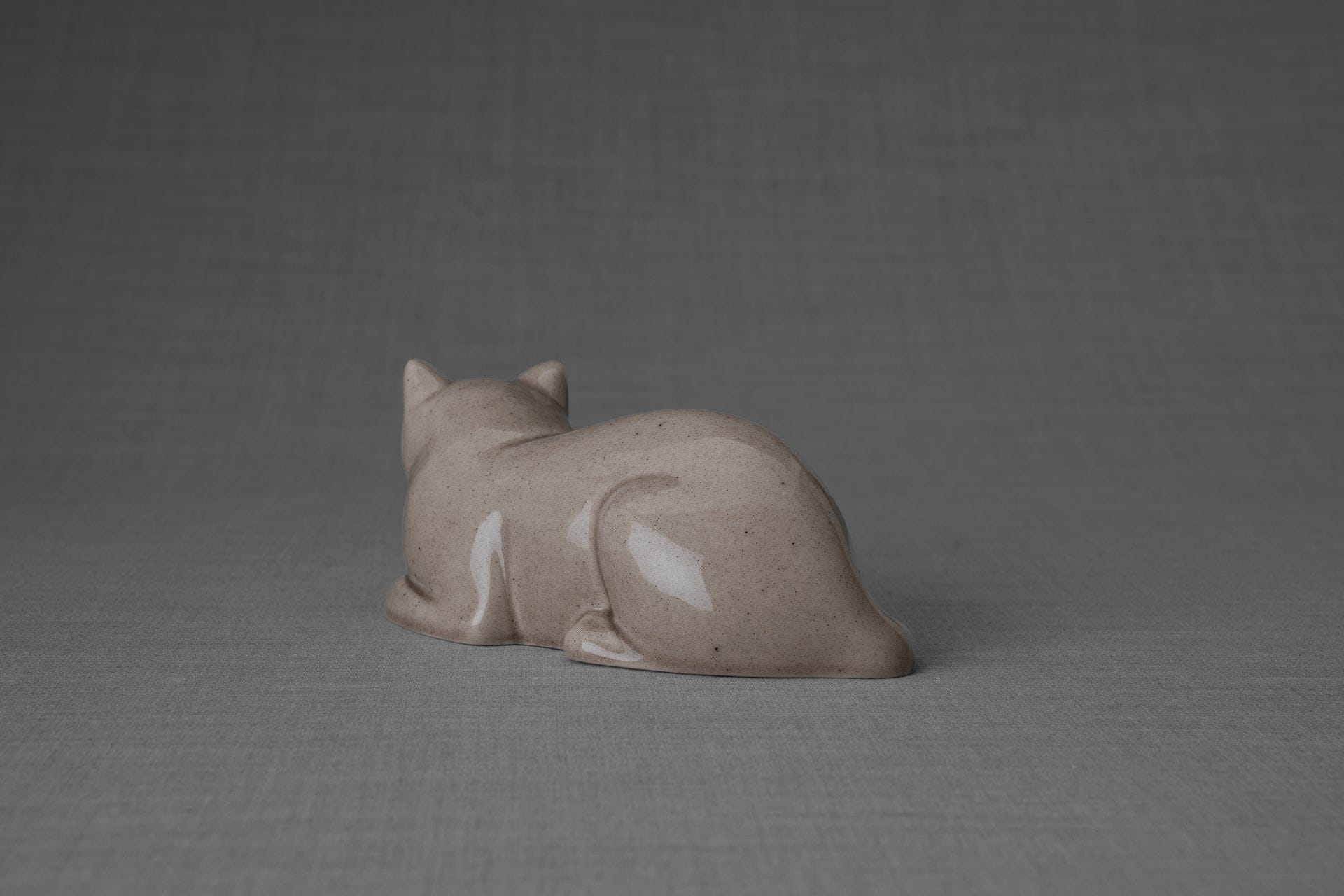 Pulvis Art Urns Pet Urn Mini Laying Cat Cremation Urn -Beige Grey | Ceramic