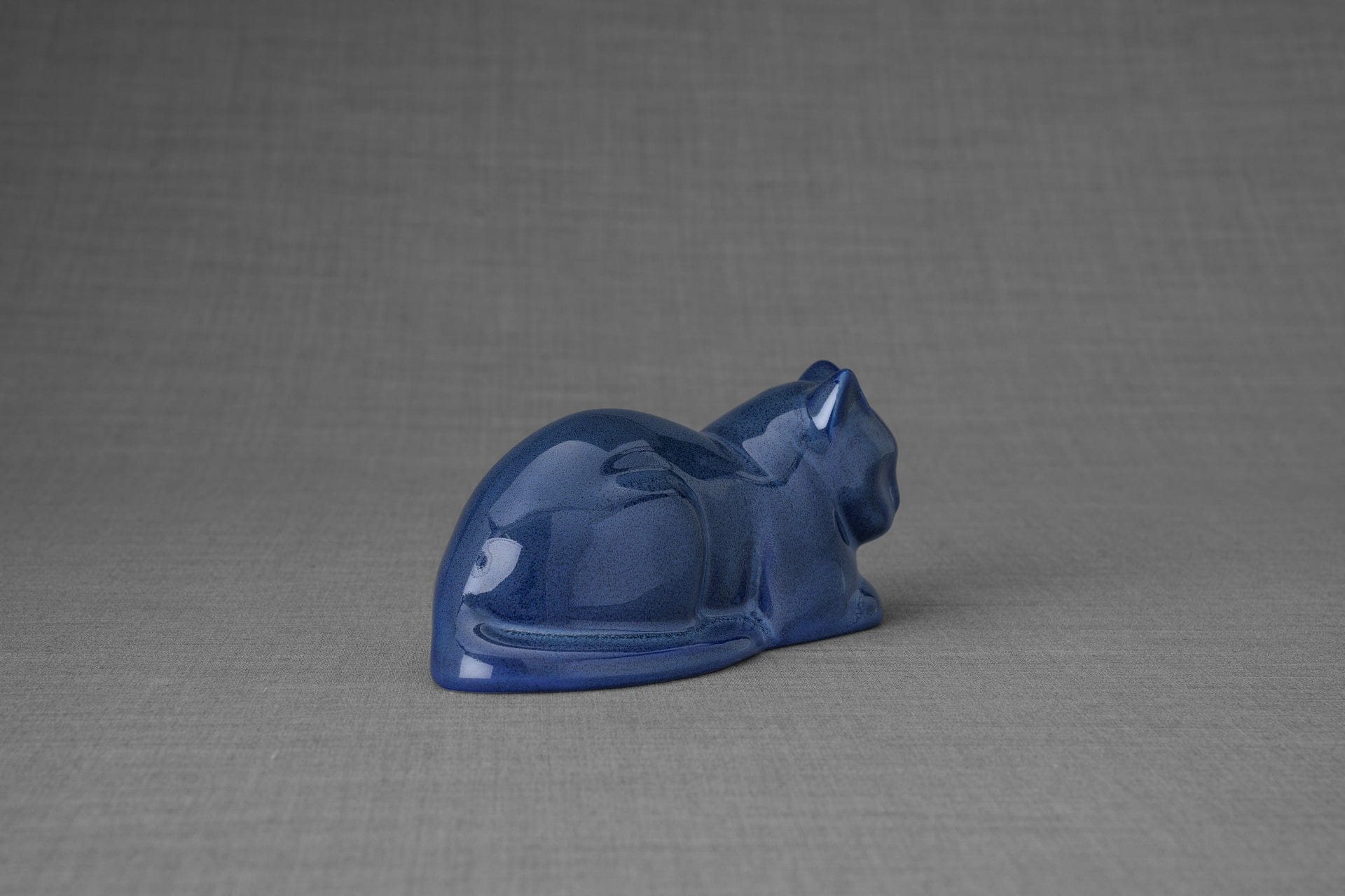 Pulvis Art Urns Pet Urn Mini Laying Cat Cremation Urn - Blue Melange | Ceramic