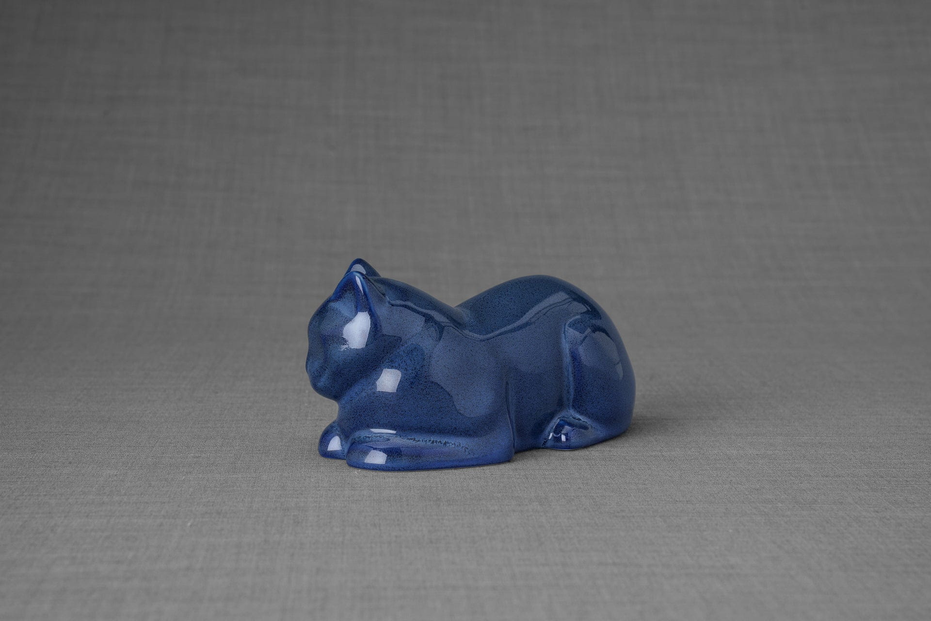 Pulvis Art Urns Pet Urn Mini Laying Cat Cremation Urn - Blue Melange | Ceramic