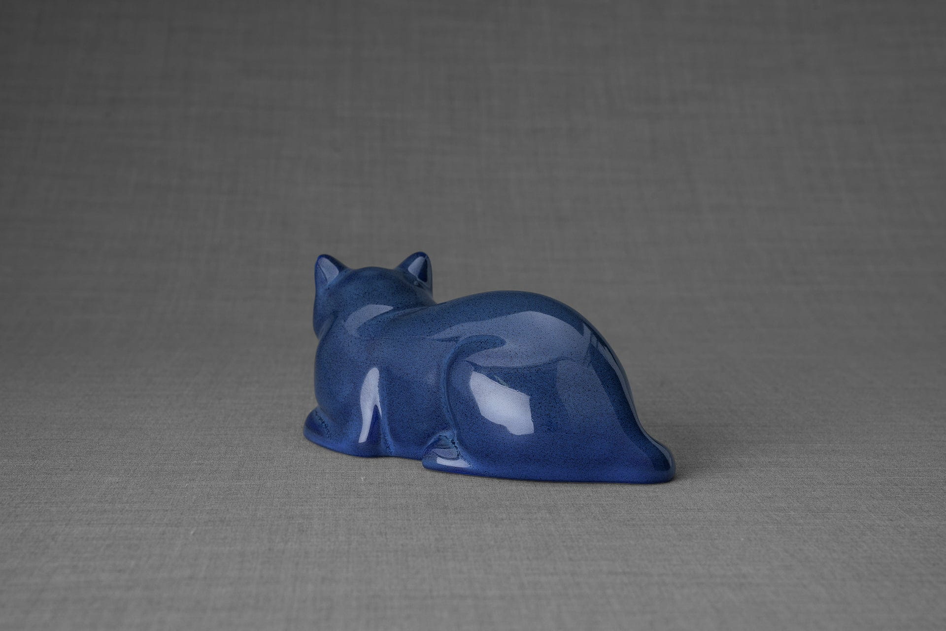 Pulvis Art Urns Pet Urn Mini Laying Cat Cremation Urn - Blue Melange | Ceramic