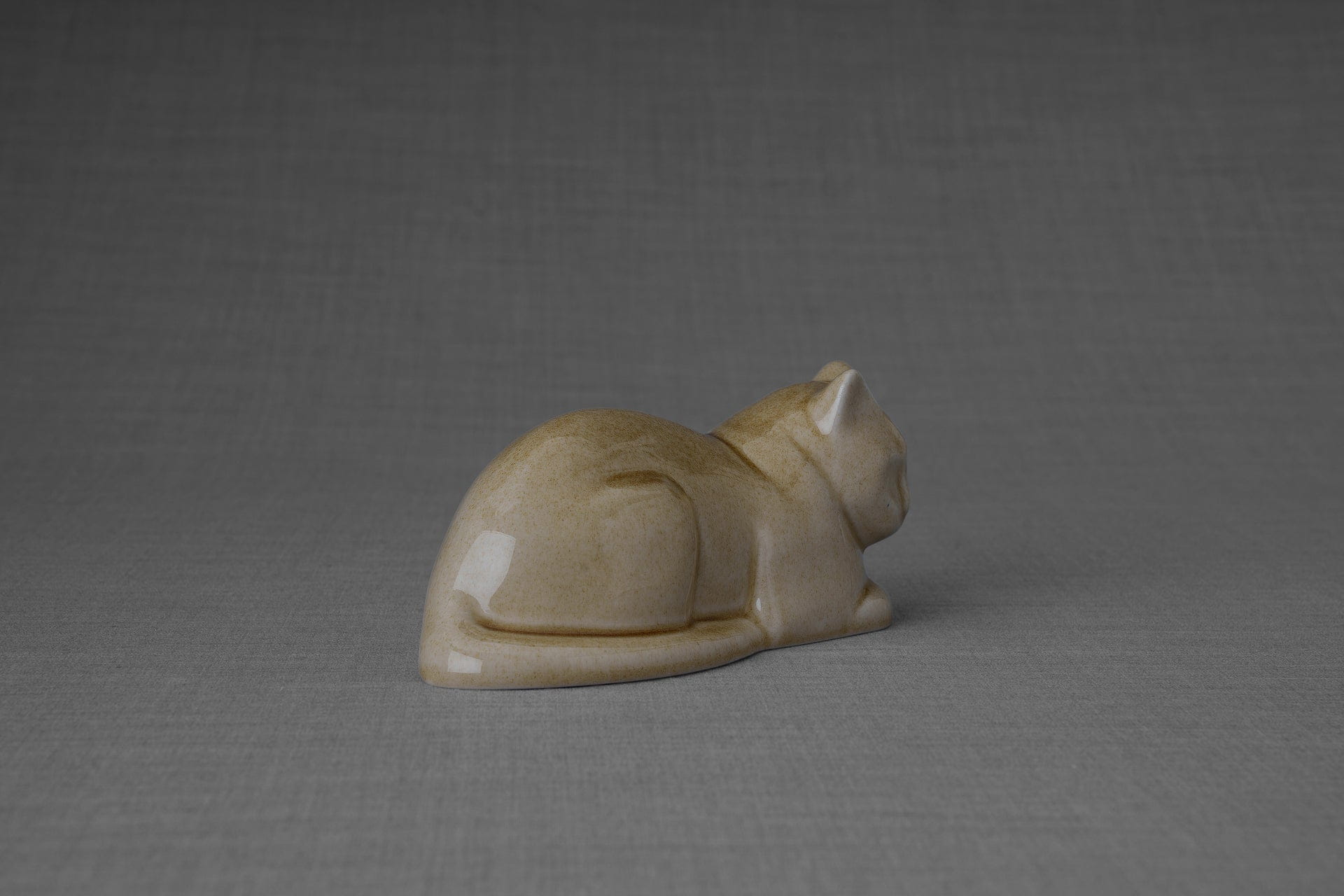 Pulvis Art Urns Pet Urn Mini Laying Cat Cremation Urn - Dark Sand| Ceramic