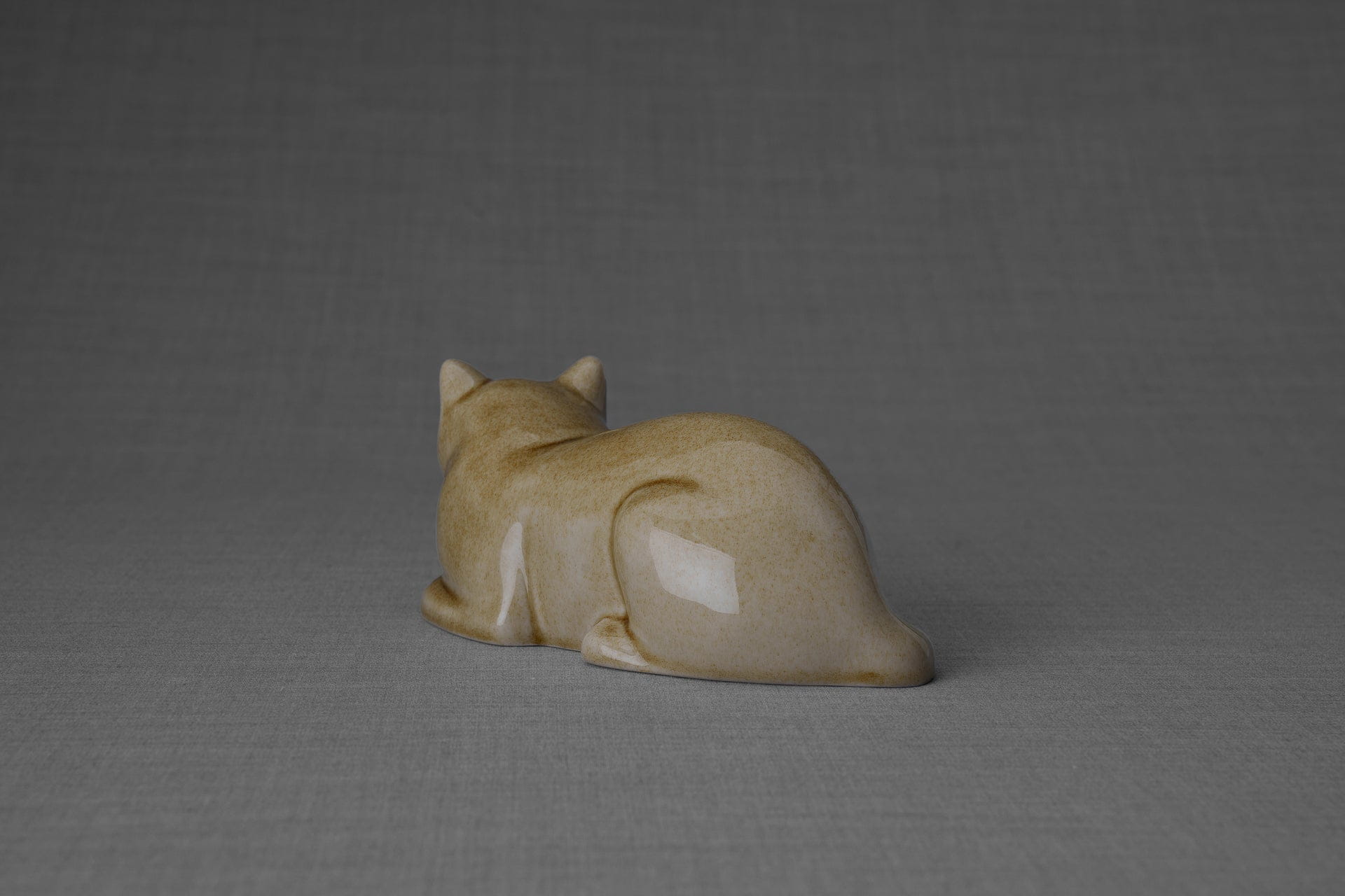Pulvis Art Urns Pet Urn Mini Laying Cat Cremation Urn - Dark Sand| Ceramic