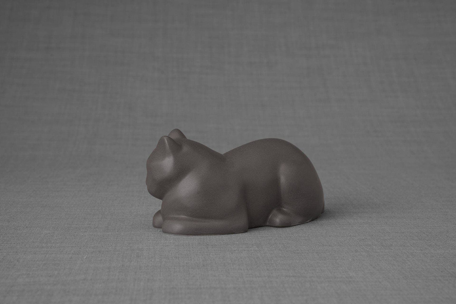 Pulvis Art Urns Pet Urn Mini Laying Cat Cremation Urn - Grey Matte| Ceramic