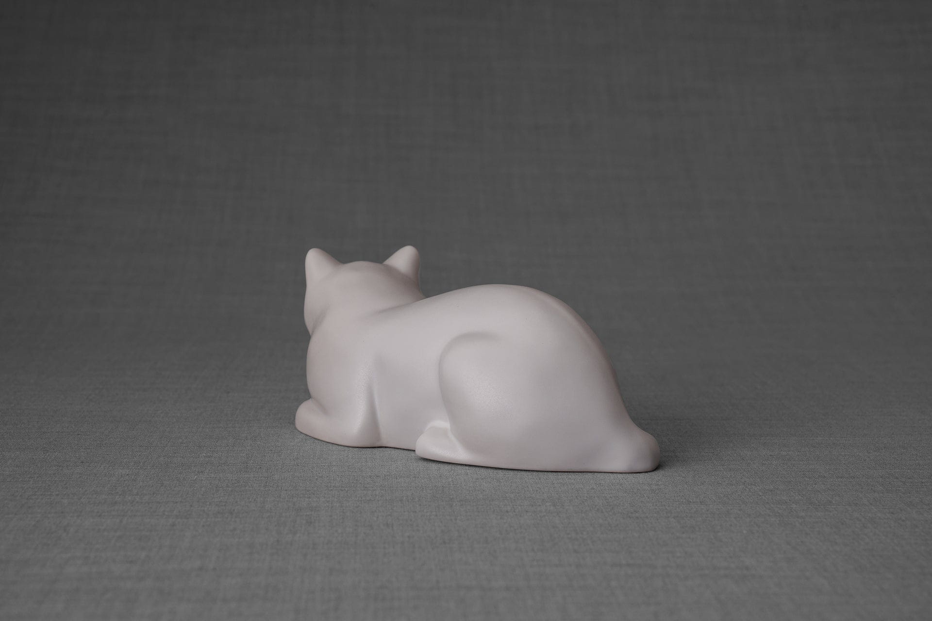 Pulvis Art Urns Pet Urn Mini Laying Cat Cremation Urn -White Matte| Ceramic