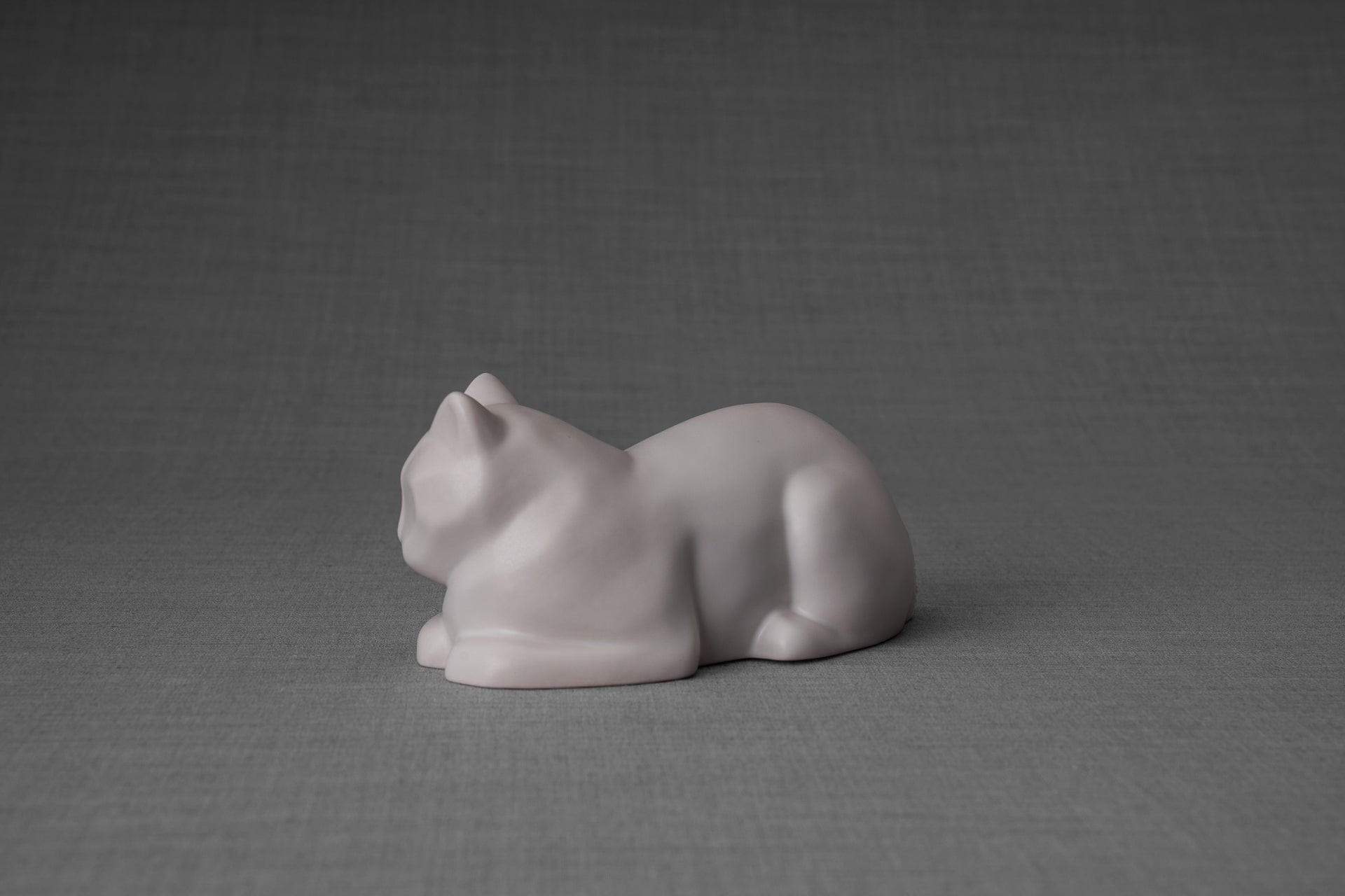 Pulvis Art Urns Pet Urn Mini Laying Cat Cremation Urn -White Matte| Ceramic