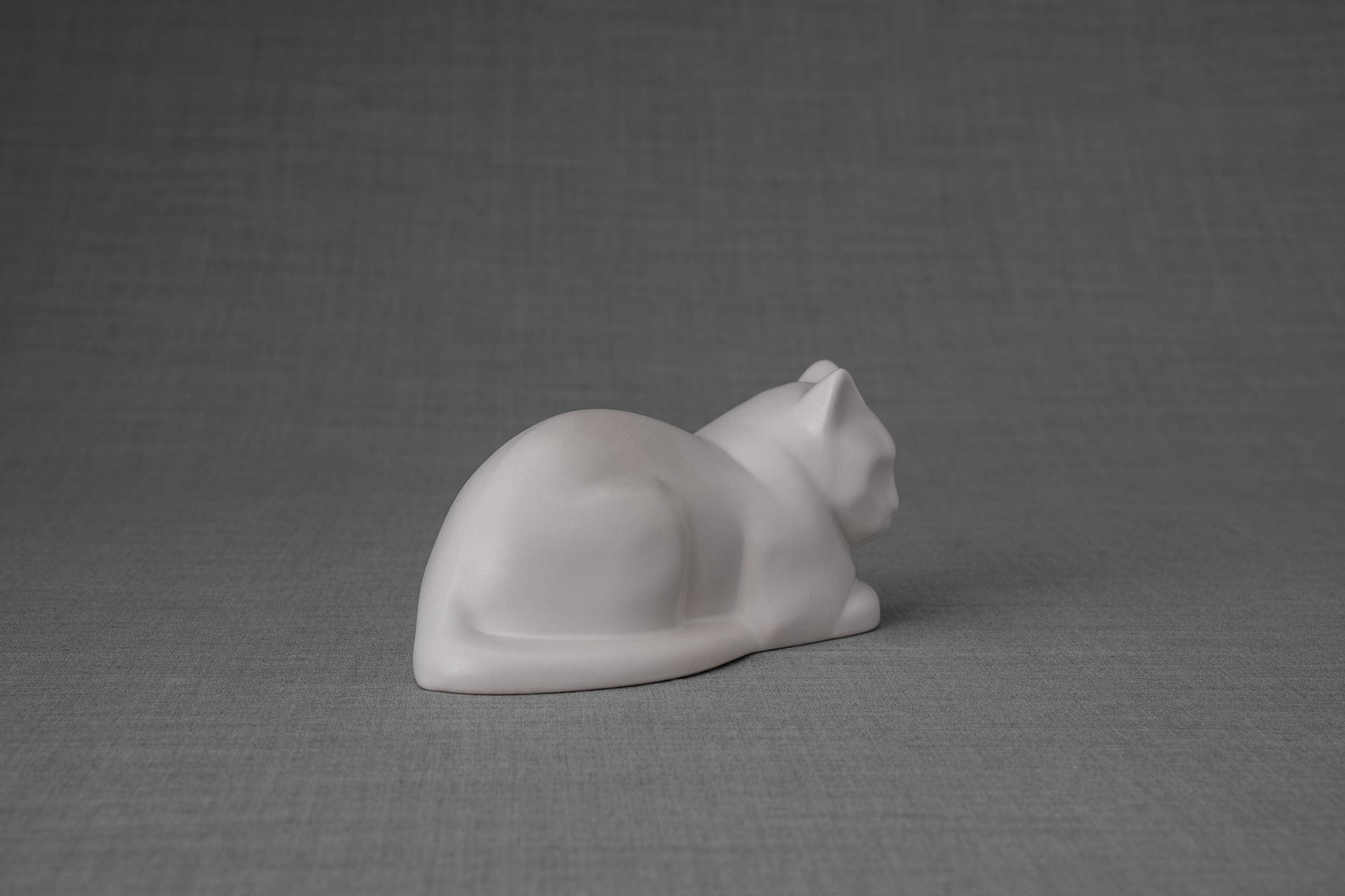 Pulvis Art Urns Pet Urn Mini Laying Cat Cremation Urn -White Matte| Ceramic
