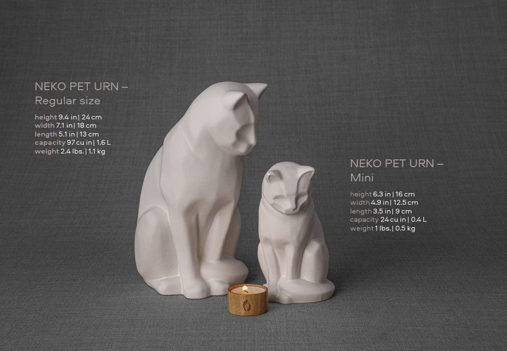 Pulvis Art Urns Pet Urn Mini Pet Urn for Ashes Neko - Amber Yellow | Ceramic | Handmade