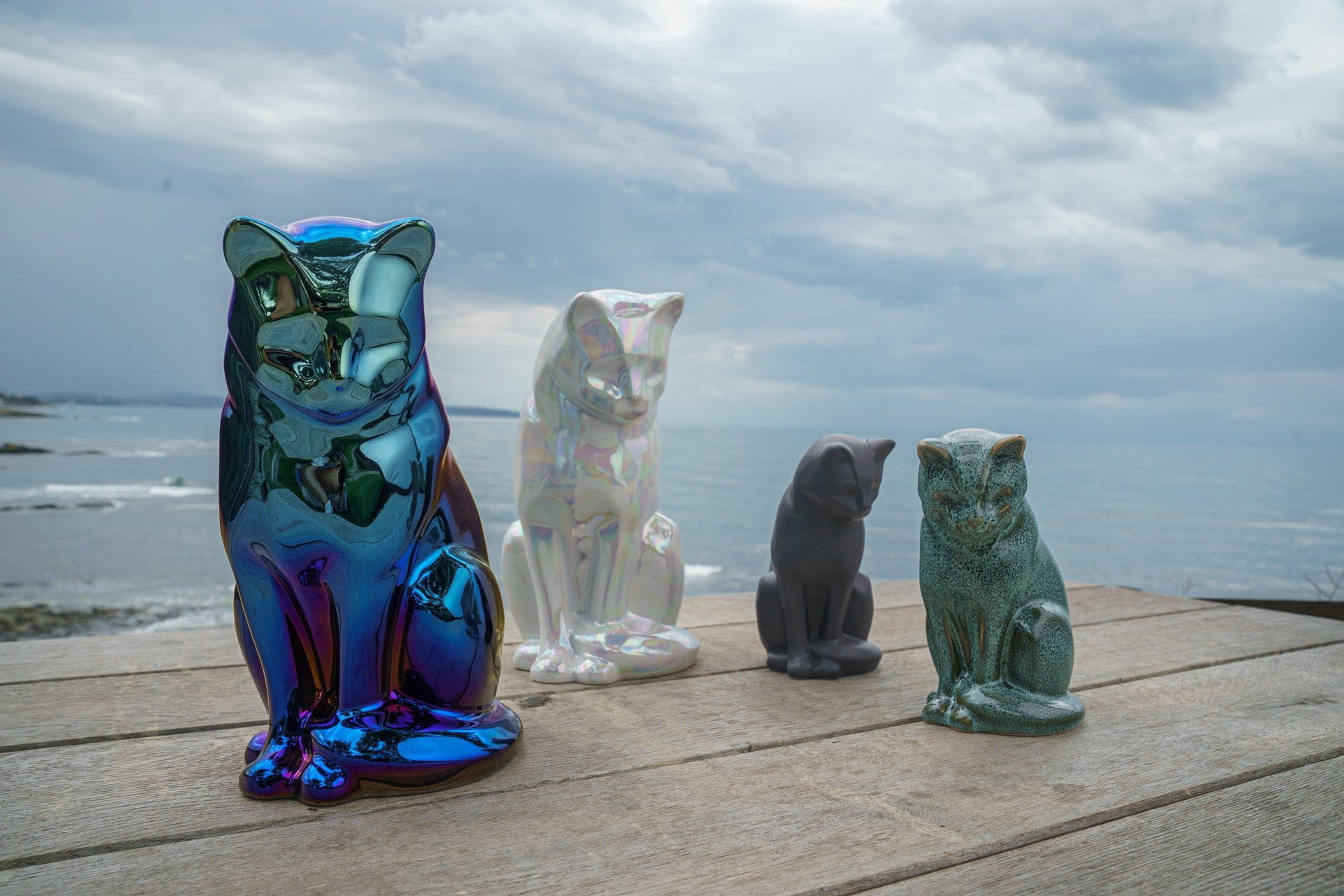 Pulvis Art Urns Pet Urn Mini Pet Urn for Ashes Neko - Blue Melange | Ceramic | Handmade