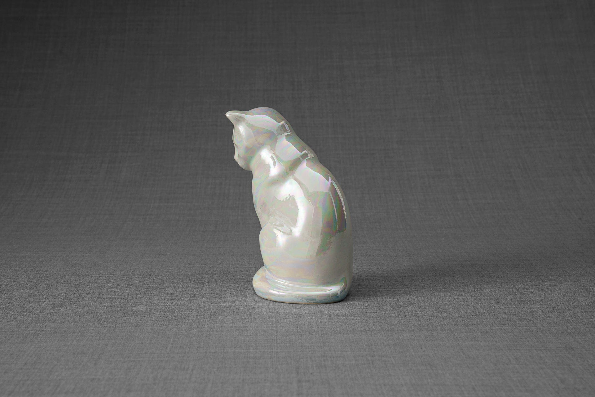 Pulvis Art Urns Pet Urn Mini Pet Urn for Ashes Neko - Pearly White | Handmade | Ceramic
