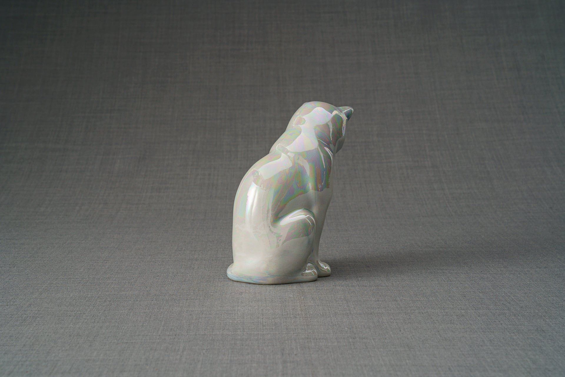 Pulvis Art Urns Pet Urn Mini Pet Urn for Ashes Neko - Pearly White | Handmade | Ceramic