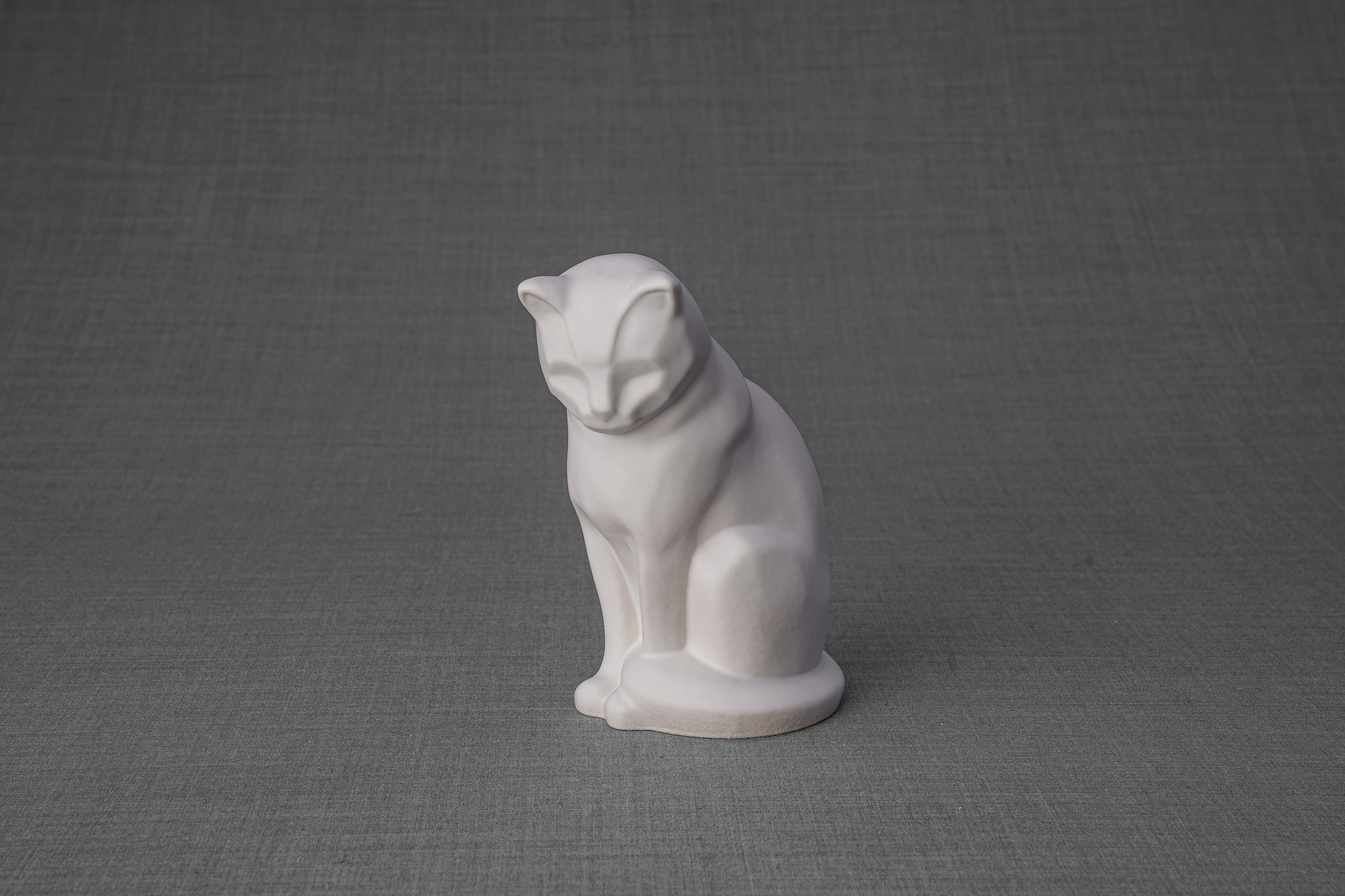 Pulvis Art Urns Pet Urn Mini Pet Urn for Ashes Neko - White Matte | Ceramic | Handmade