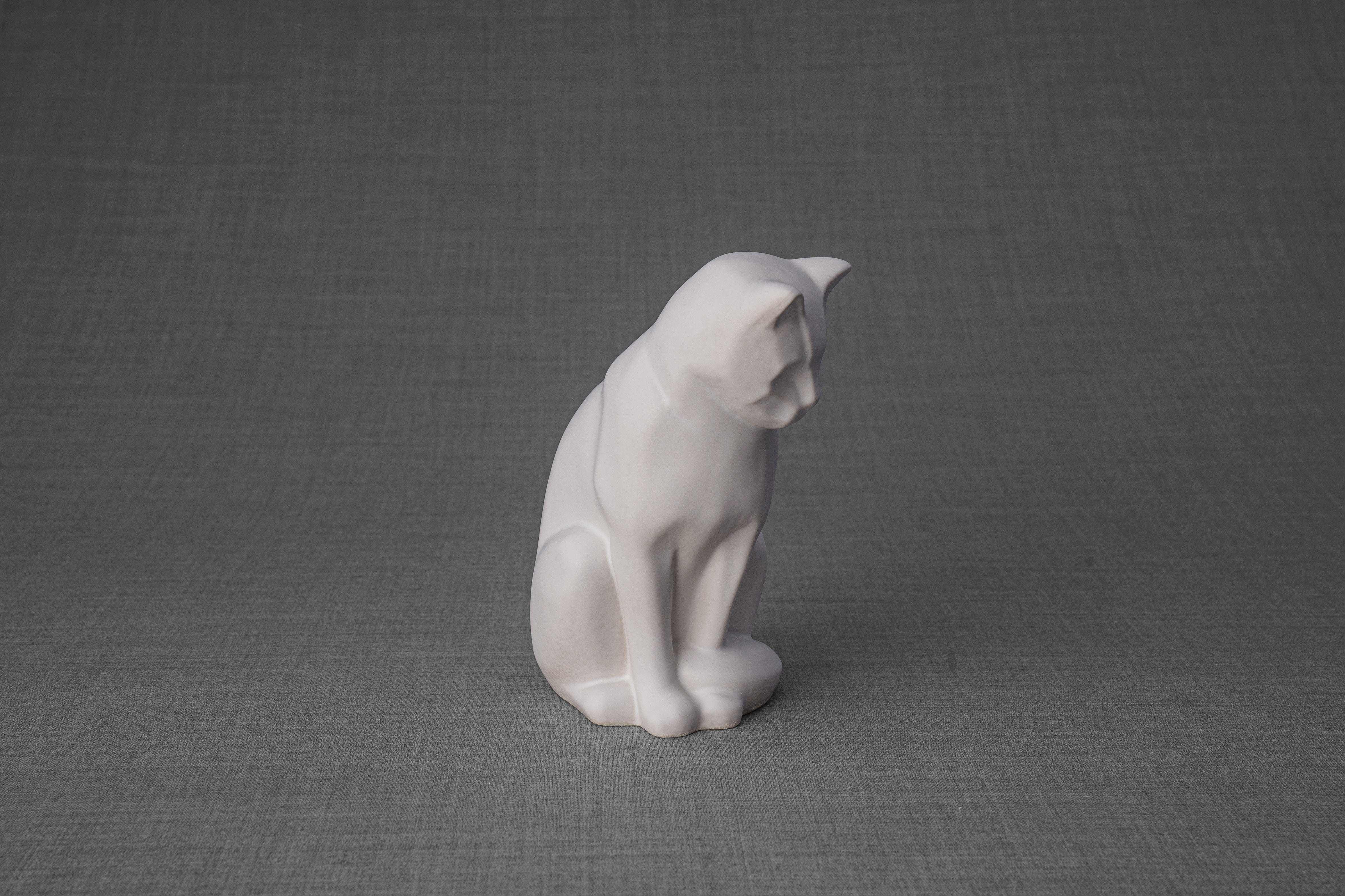 Pulvis Art Urns Pet Urn Mini Pet Urn for Ashes Neko - White Matte | Ceramic | Handmade