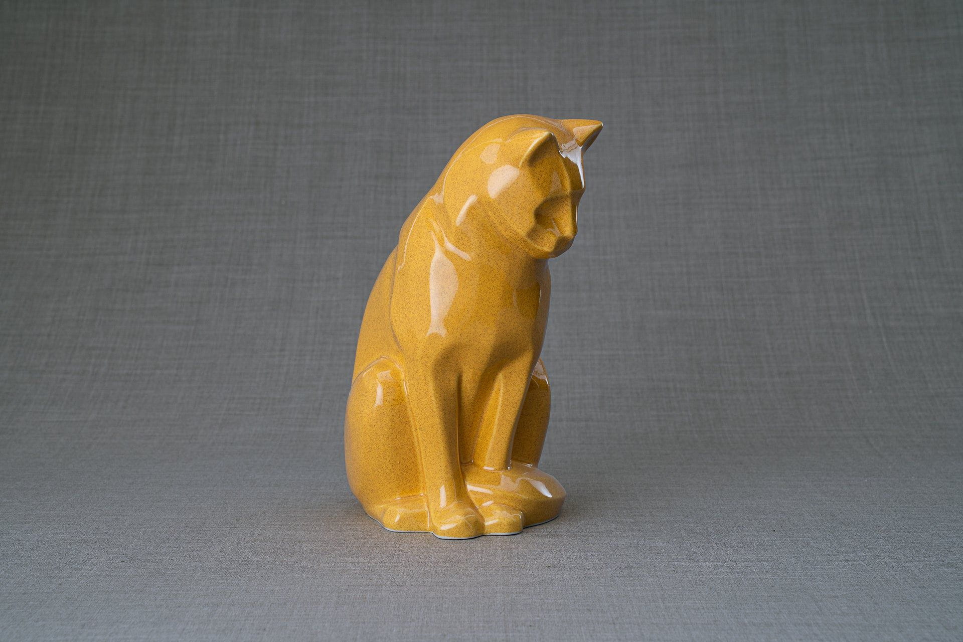 Pulvis Art Urns Pet Urn Neko Pet Urn for Ashes - Amber Yellow | Ceramic | Handmade