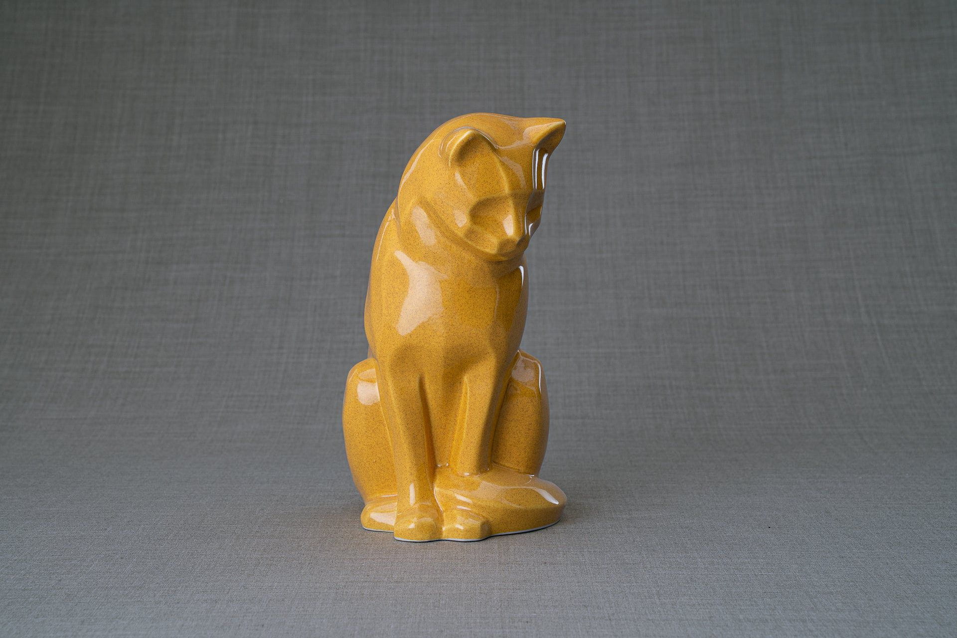 Pulvis Art Urns Pet Urn Neko Pet Urn for Ashes - Amber Yellow | Ceramic | Handmade