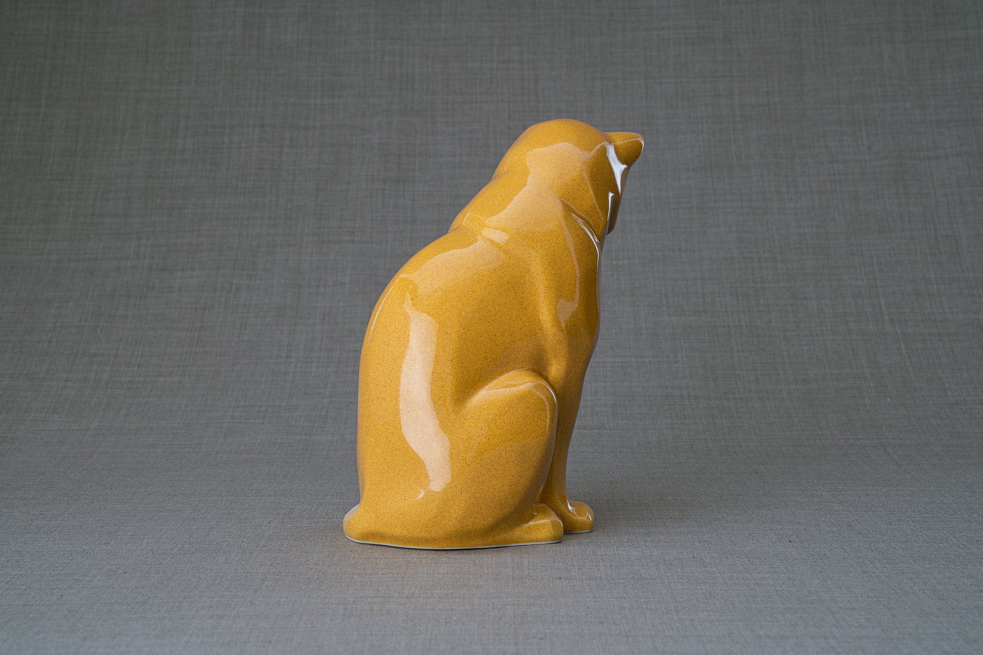 Pulvis Art Urns Pet Urn Neko Pet Urn for Ashes - Amber Yellow | Ceramic | Handmade