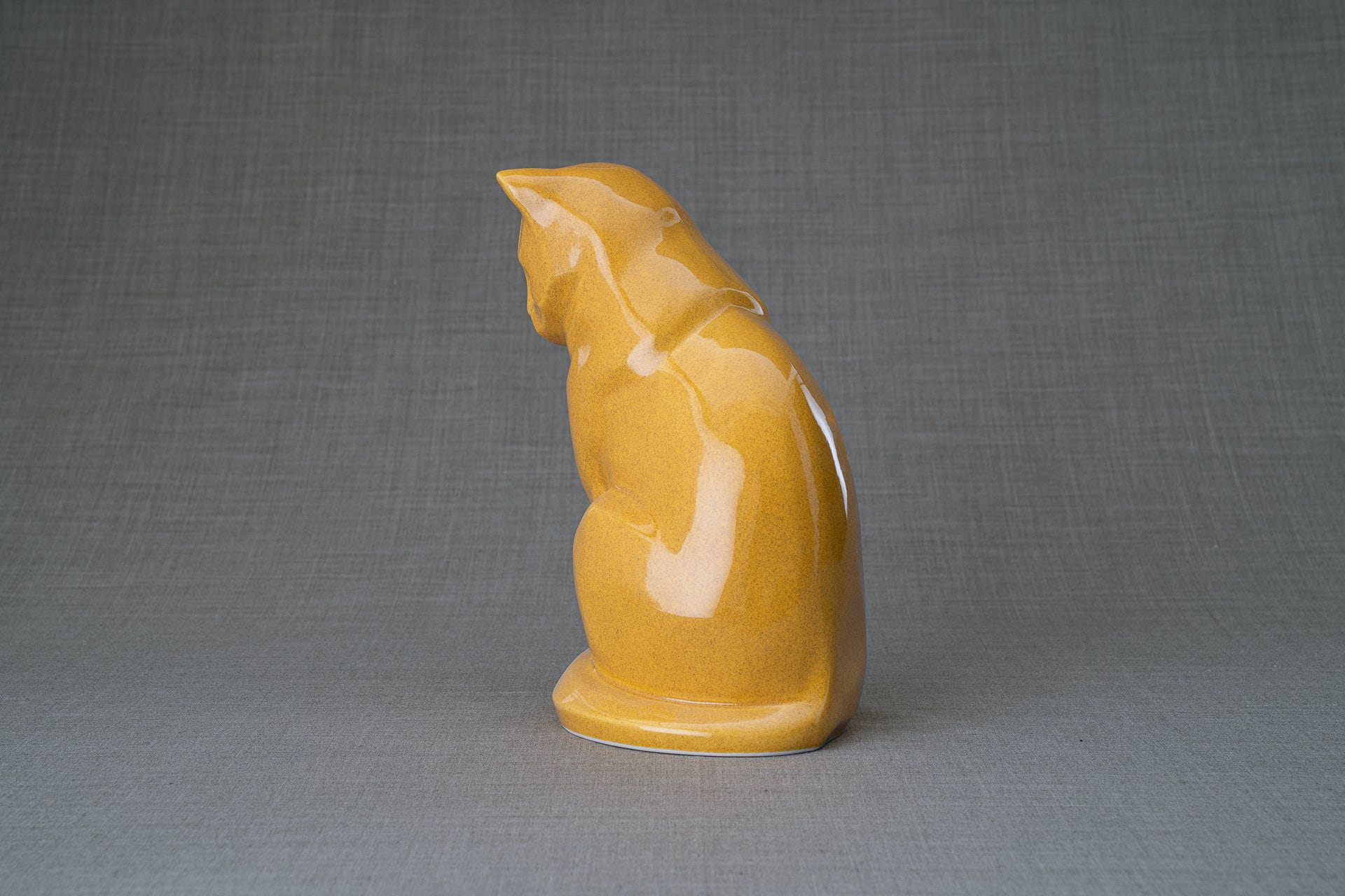 Pulvis Art Urns Pet Urn Neko Pet Urn for Ashes - Amber Yellow | Ceramic | Handmade