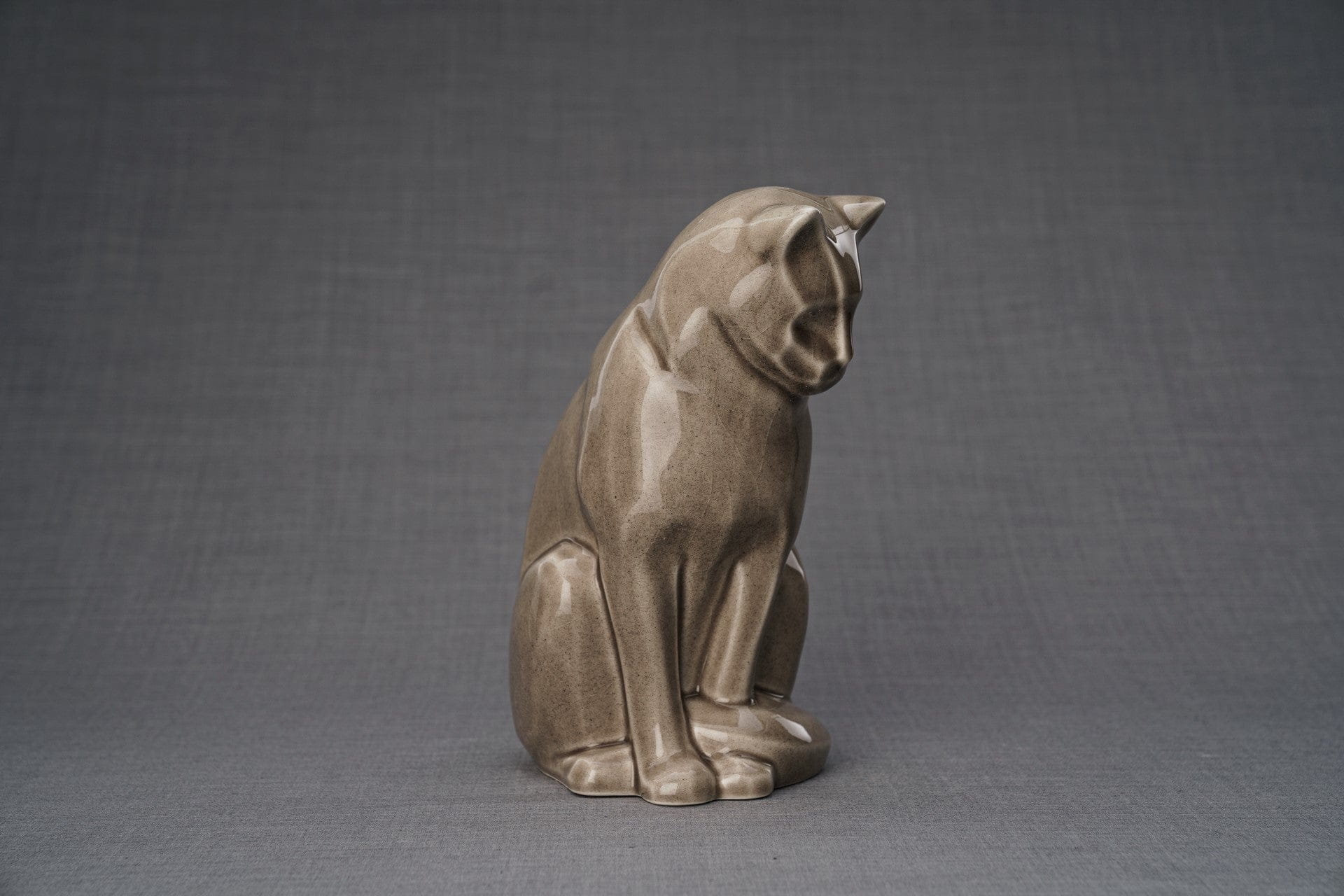 Pulvis Art Urns Pet Urn Neko Pet Urn for Ashes - Beige Grey | Ceramic | Handmade