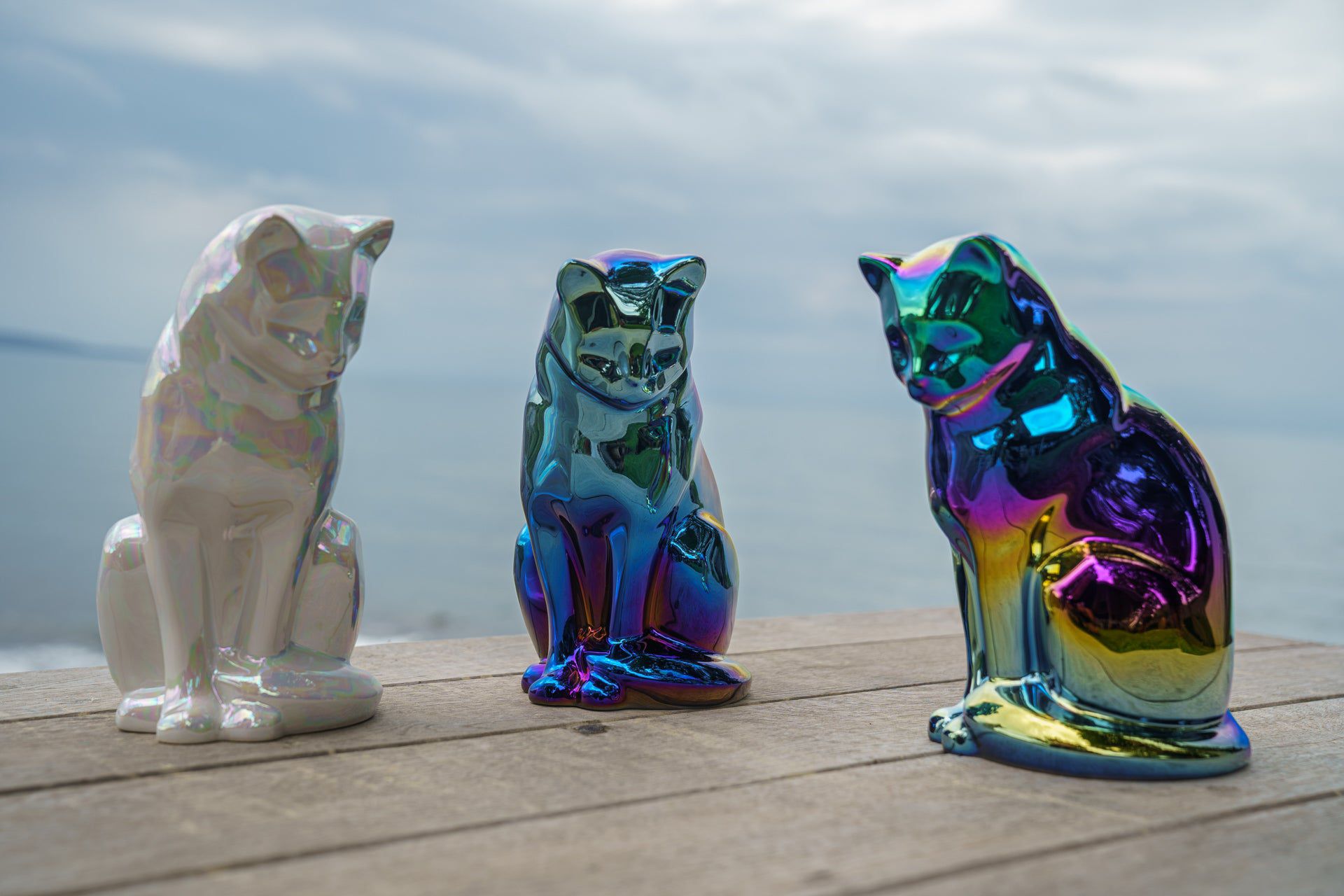 Pulvis Art Urns Pet Urn Neko Pet Urn for Ashes - Glossy Blue | Ceramic | Handmade