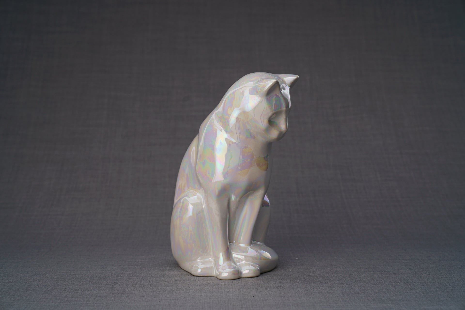 Pulvis Art Urns Pet Urn Neko Pet Urn for Ashes - Pearl White | Ceramic | Handmade