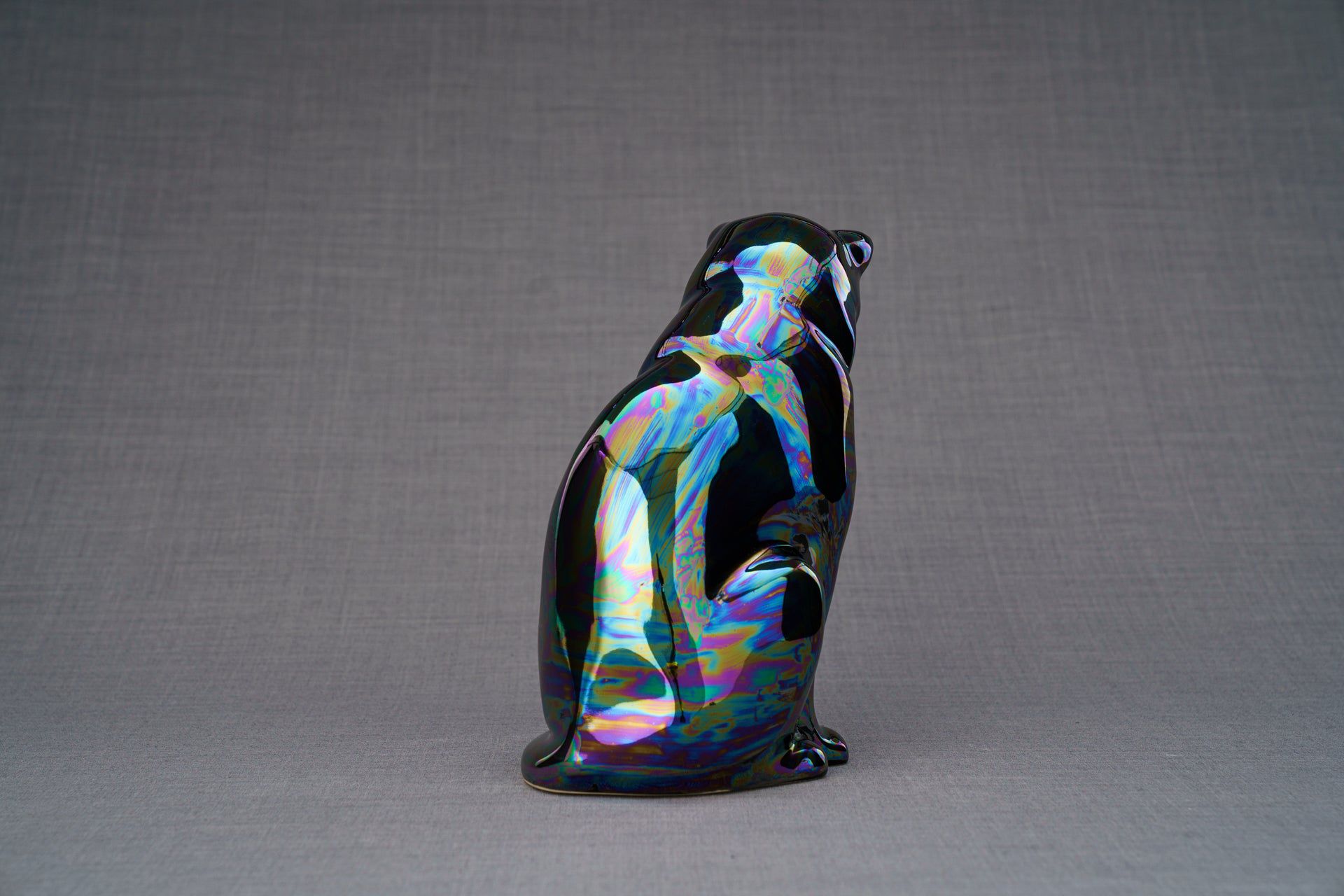 Pulvis Art Urns Pet Urn Neko Pet Urn for Ashes - Rainbow Black | Ceramic | Handmade