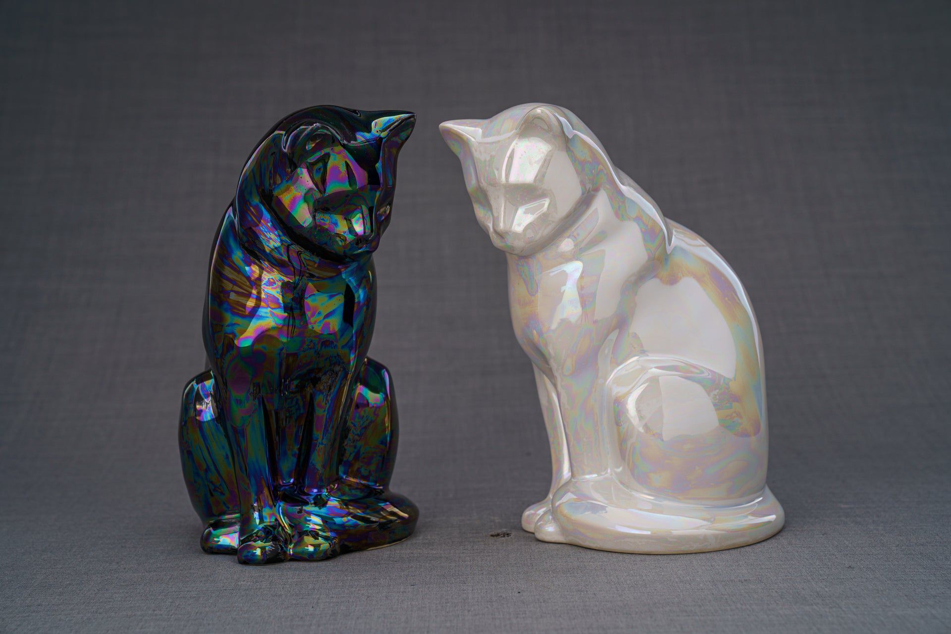 Pulvis Art Urns Pet Urn Neko Pet Urn for Ashes - Rainbow Black | Ceramic | Handmade
