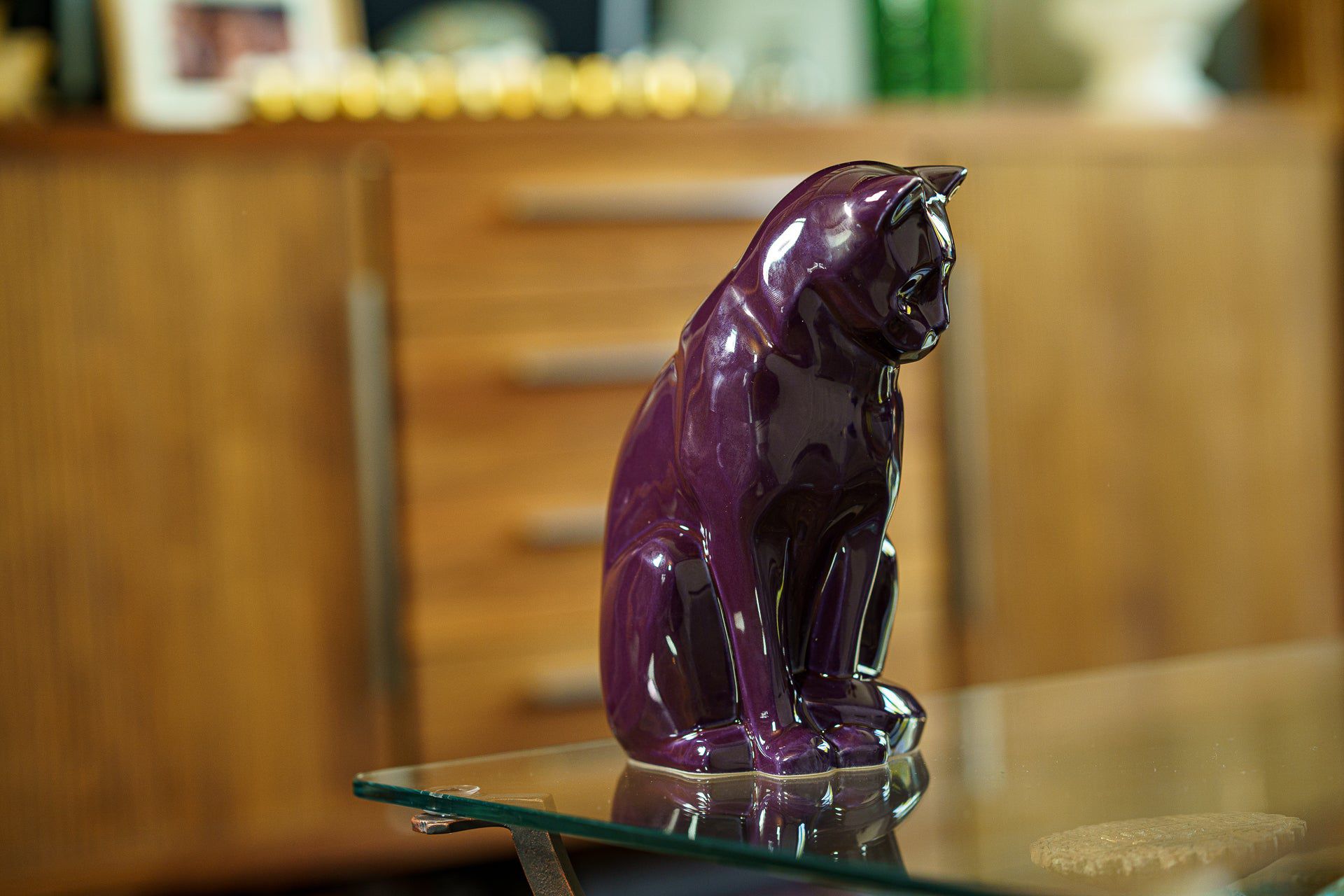 Pulvis Art Urns Pet Urn Neko Pet Urn for Ashes - Violet | Ceramic | Handmade