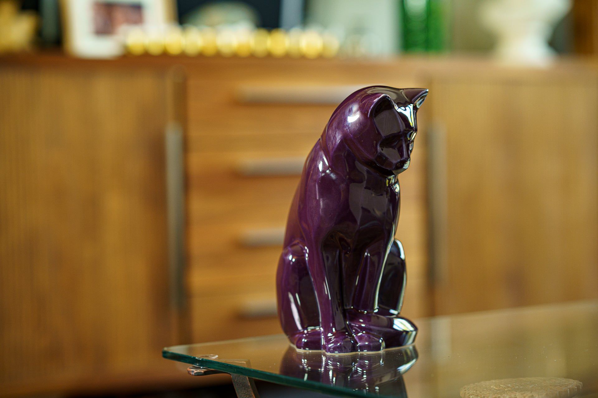 Pulvis Art Urns Pet Urn Neko Pet Urn for Ashes - Violet | Ceramic | Handmade