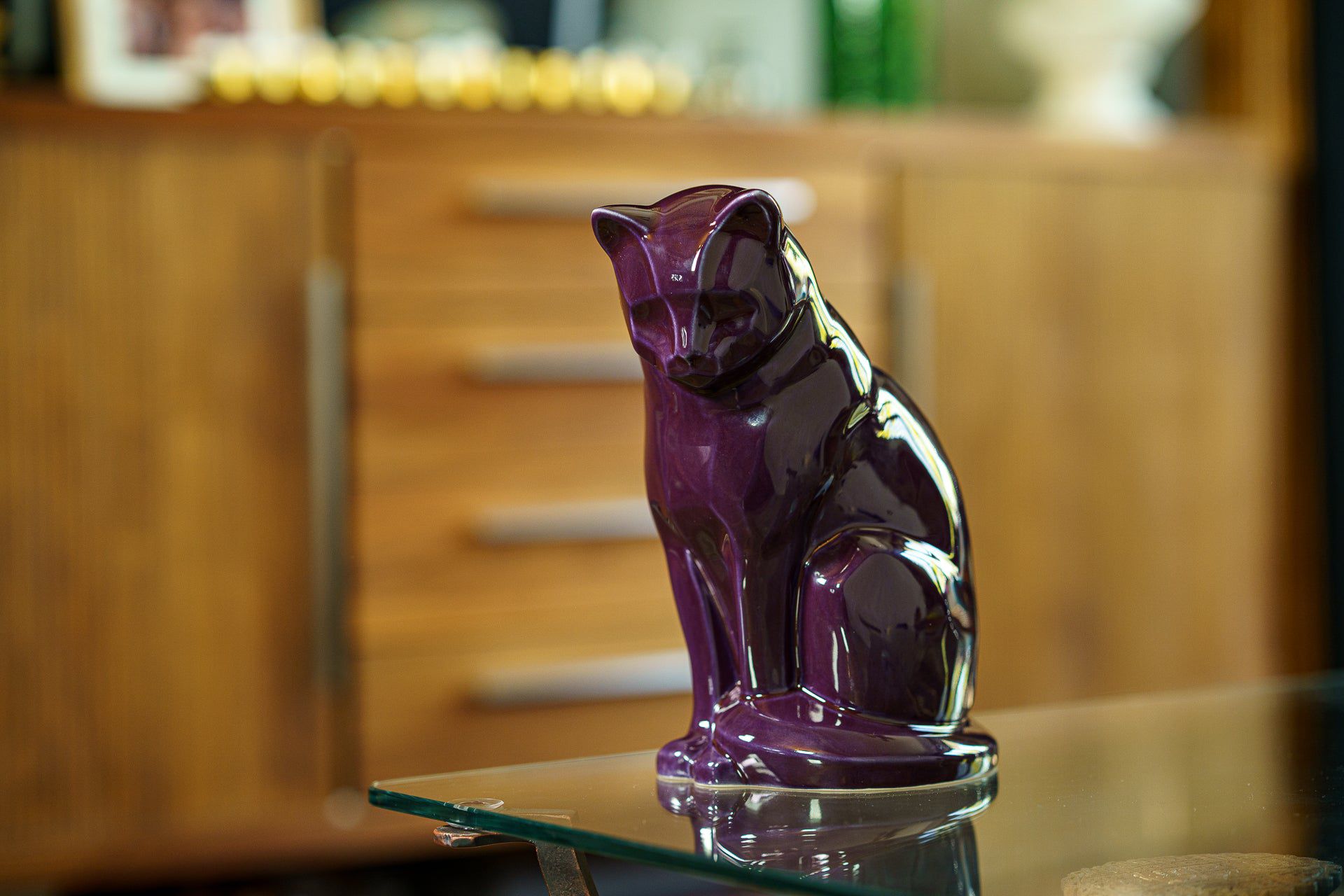 Pulvis Art Urns Pet Urn Neko Pet Urn for Ashes - Violet | Ceramic | Handmade