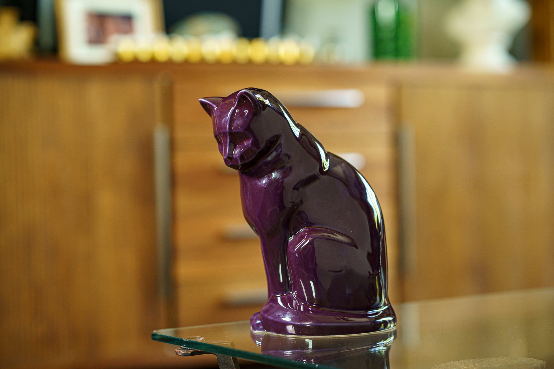 Pulvis Art Urns Pet Urn Neko Pet Urn for Ashes - Violet | Ceramic | Handmade